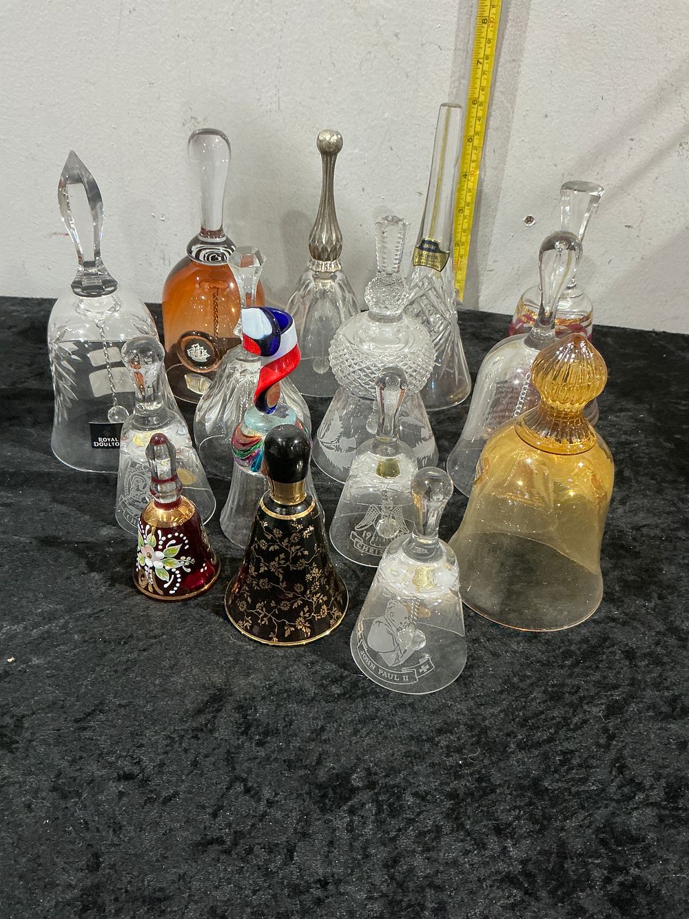 Lot 170: A Collection of Decorative Crystal, Glass, and Ceramic Bells