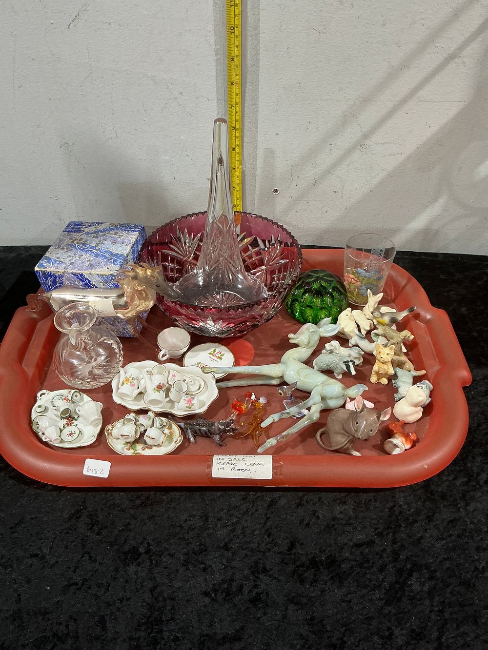 Lot 279: An Assortment of Decorative Glassware and Miniature Porcelain Figurines