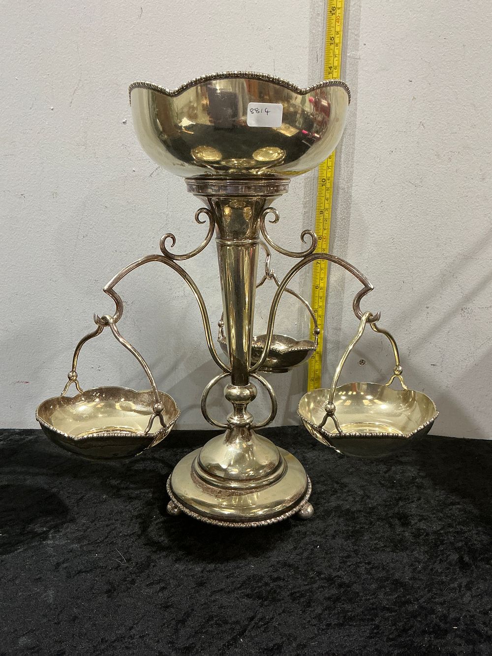 Lot 287: Silver-Plated Four-Bowl Epergne Centrepiece
