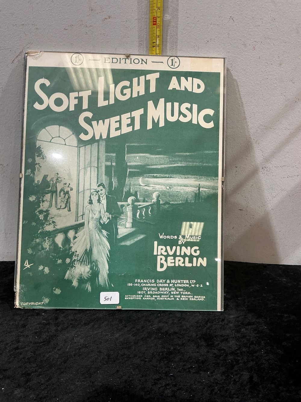 Lot 296: Irving Berlin Soft Light and Sweet Music Vintage Sheet Music Francis Day and Hunter Edition
