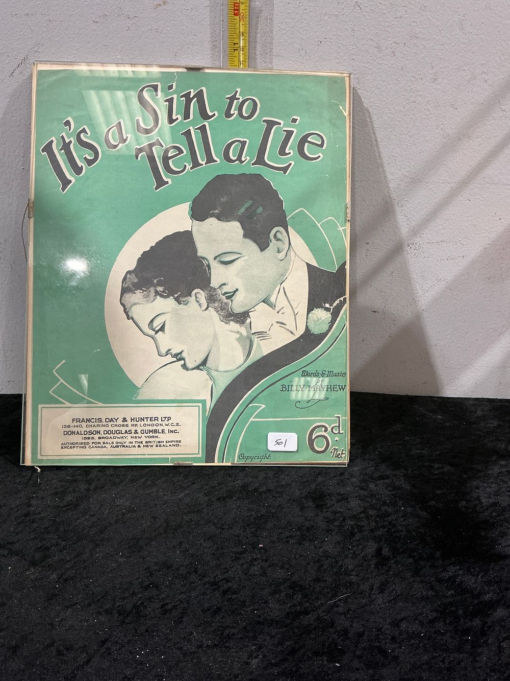 Lot 312: Vintage Sheet Music for It's a Sin to Tell a Lie by Billy Mayhew, 1936