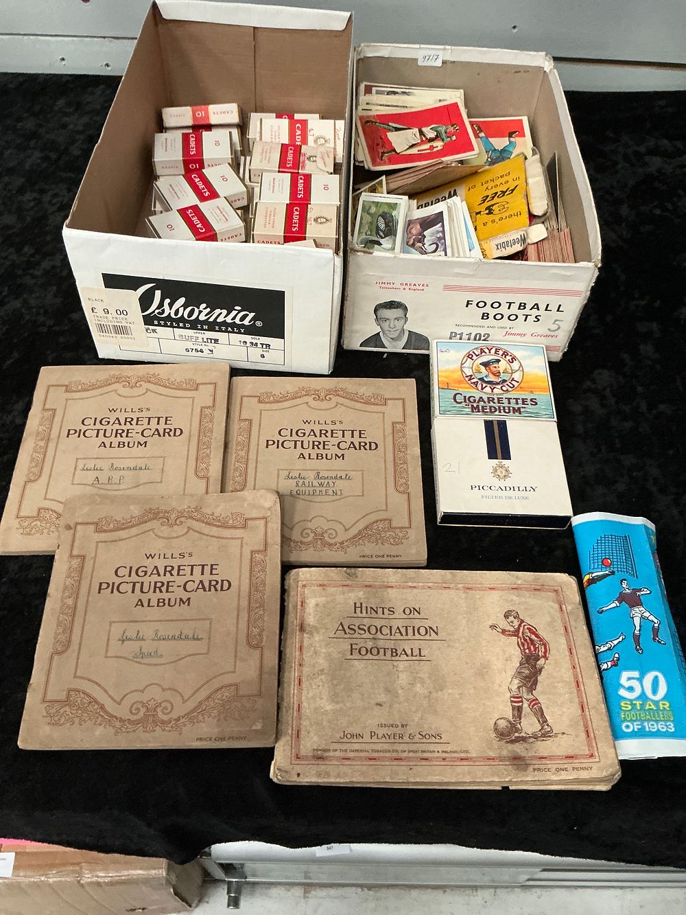 Lot 349: A Collection of Mid-20th Century Cigarette and Trade Cards, Albums, and Football Ephemera