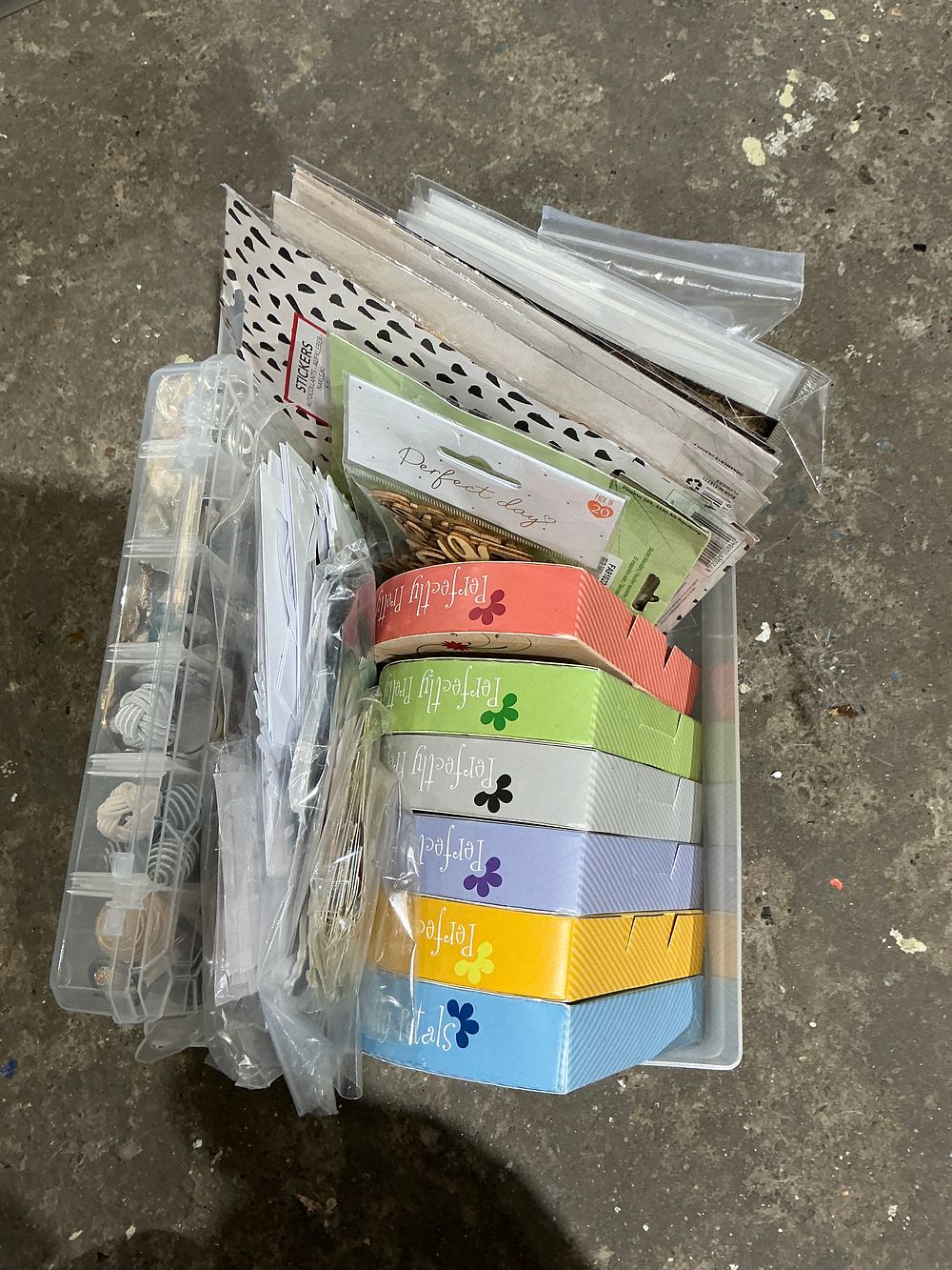 Lot 202: An Assortment of Crafting and Scrapbooking Supplies Including Perfectly Pretty and Perfect Day Branded Items
