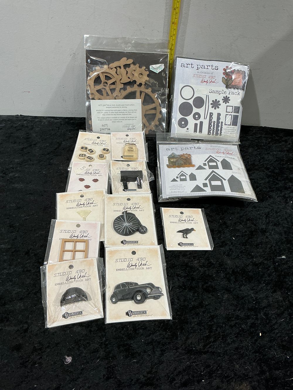 Lot 254: A Collection of Studio 490 by Wendy Vecchi Art Parts and Embellish Your Art Mixed Media Craft Supplies new in package