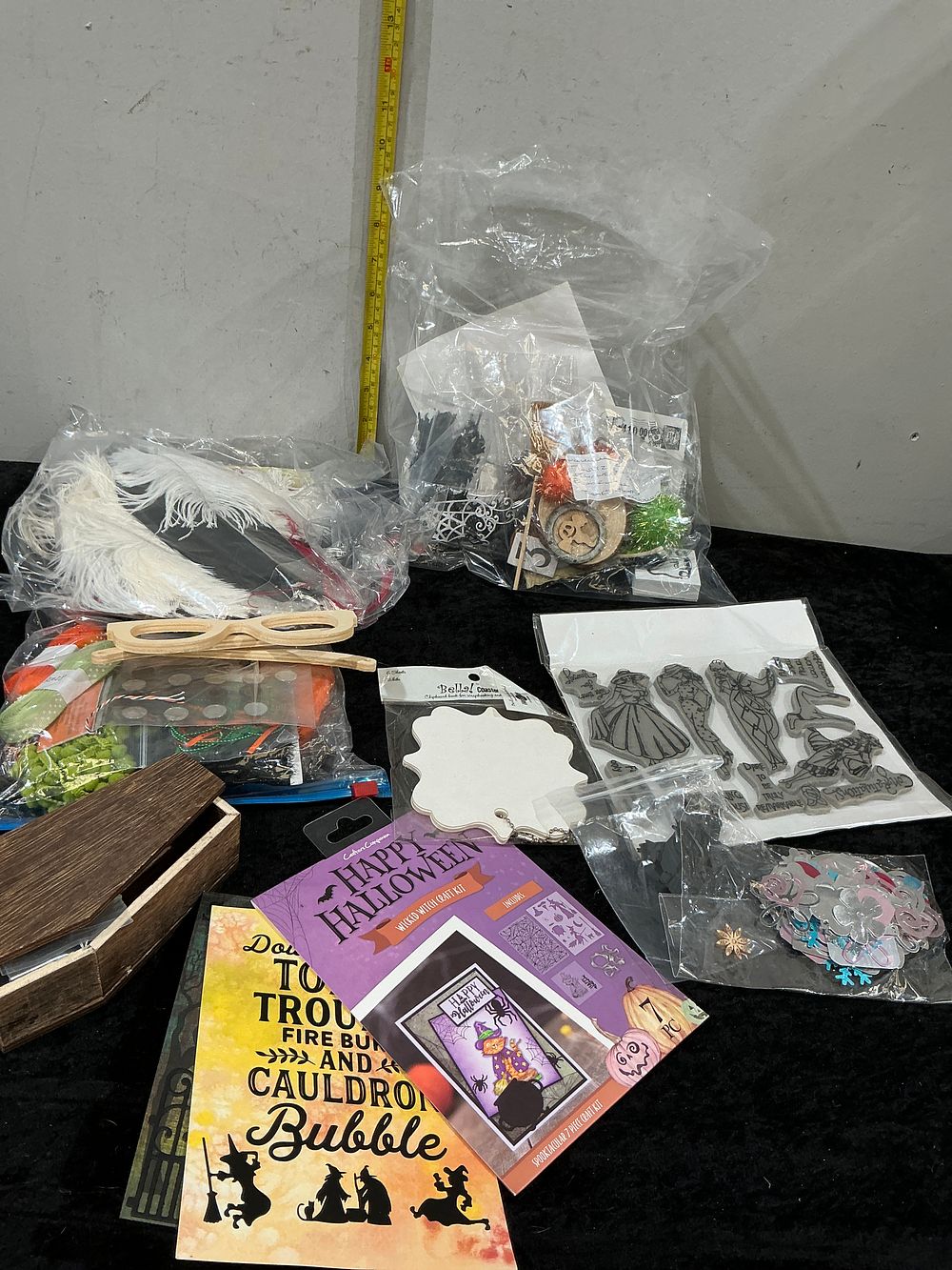 Lot 270: A Collection of Halloween-Themed Scrapbooking and Crafting Supplies
