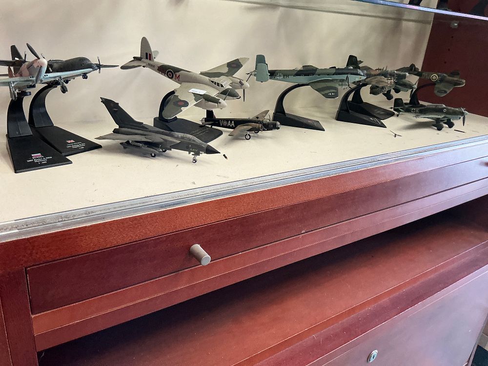 Lot 260: A Collection of Military Scale Model Aircraft on Display Stands