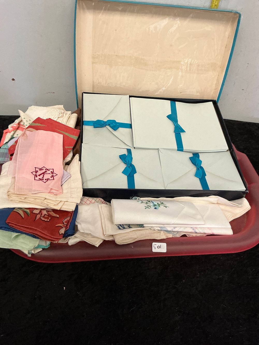Lot 301: A Collection of Vintage Handkerchiefs with Embroidery and Monograms