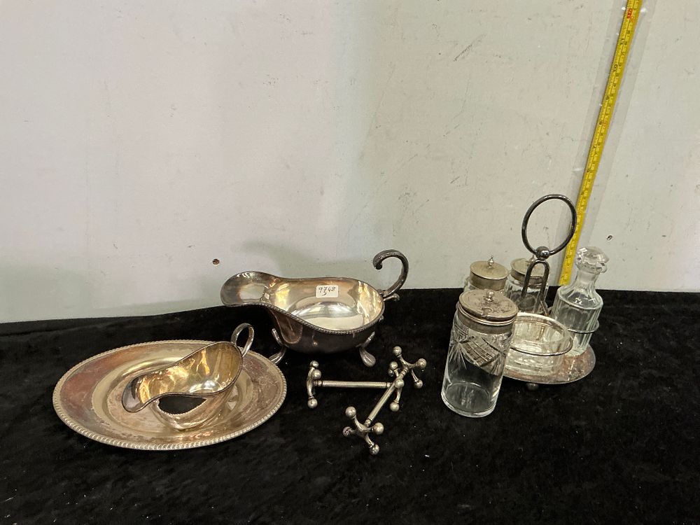 Lot 330: A Collection of Silver-Plated and Glass Tableware