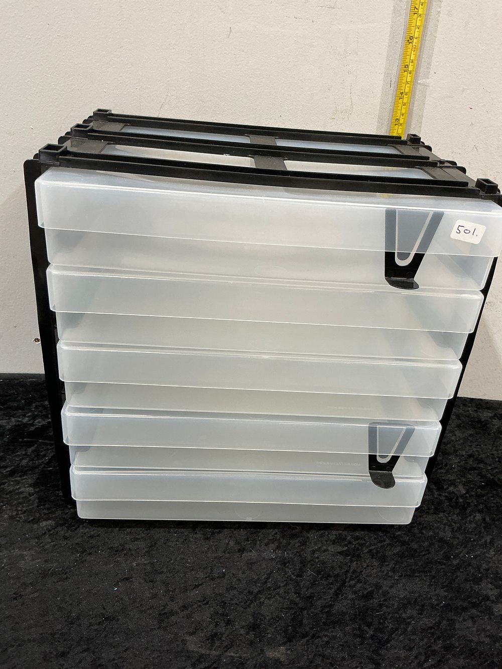 Lot 203: Modular Eight-Bin Plastic Drawer Storage Unit