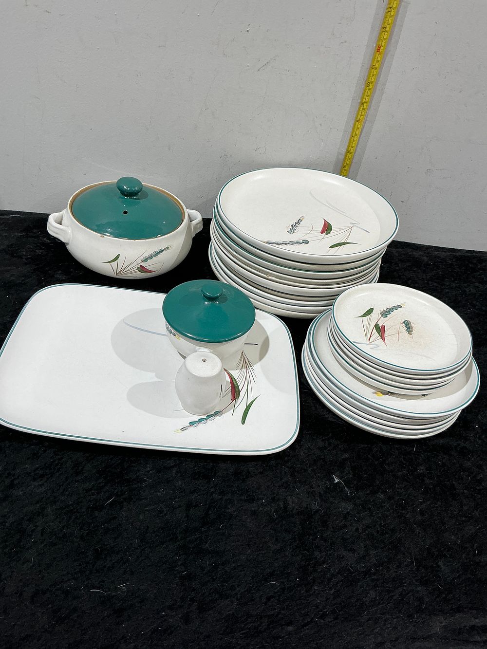 Lot 389: A substantial part-service of Denby Cheviot pattern stoneware tablewares designed by Glyn Colledge