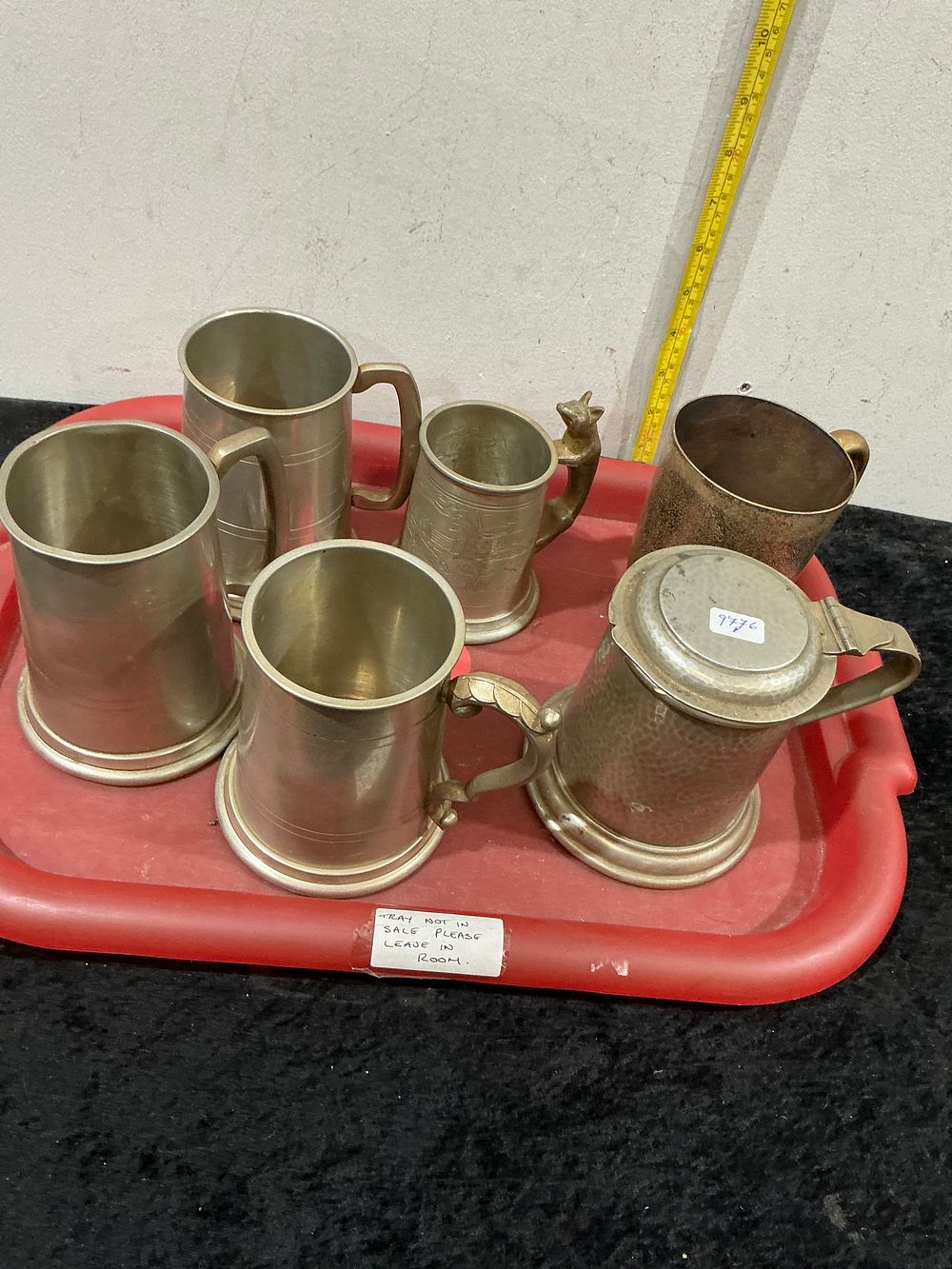 Lot 453: An Assortment of Pewter and Base Metal Tankards