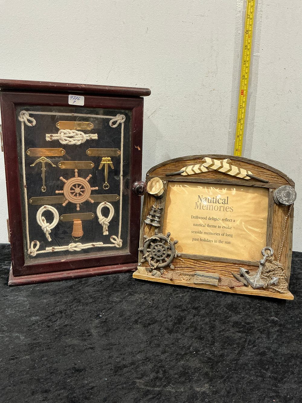 Lot 475: Two Nautical-Themed Decorative Items including a Shadow Box and a Wall Plaque