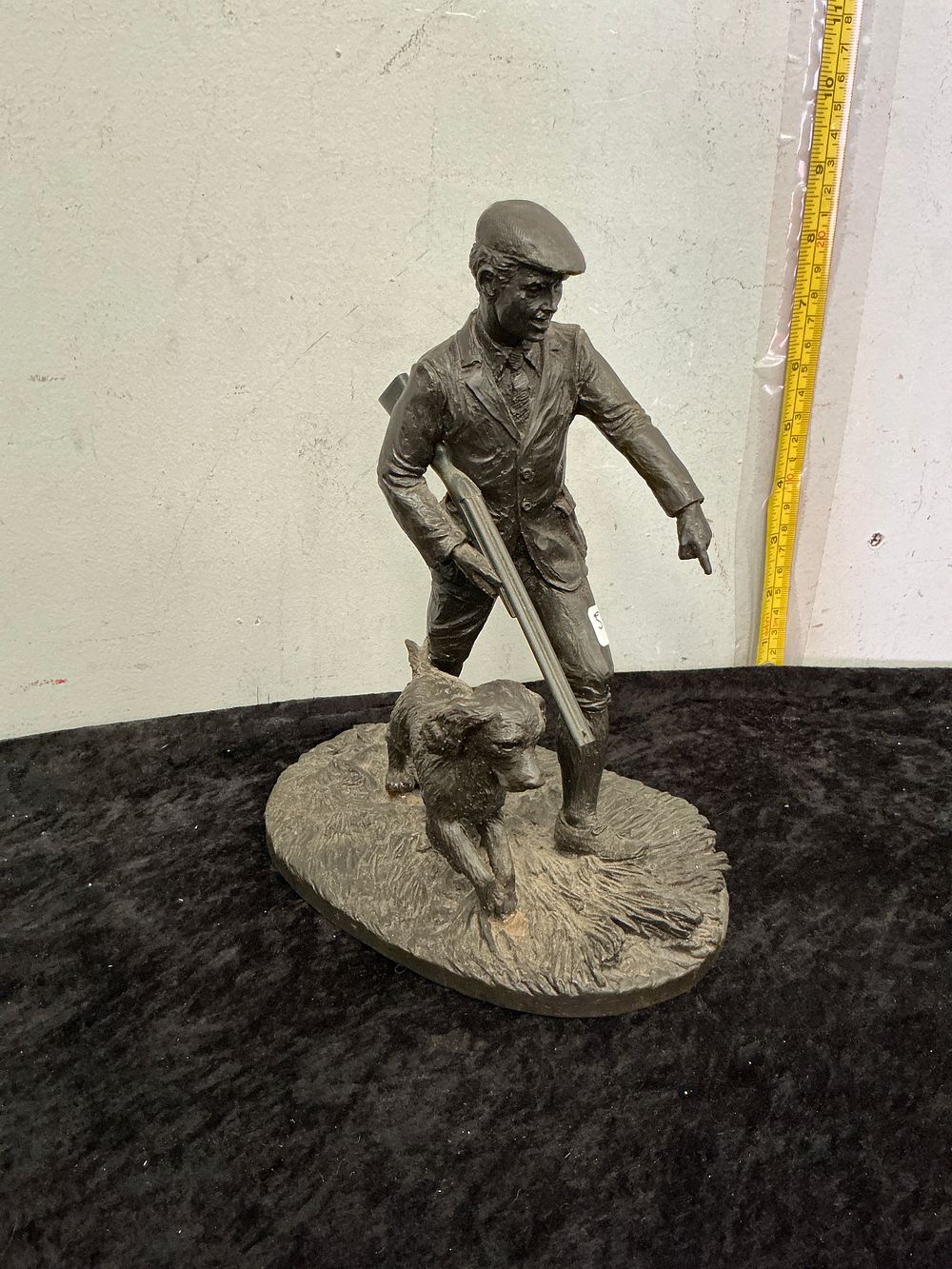 Lot 273: Contemporary Cold Cast Bronze Sporting Sculpture of a Huntsman and Gundog