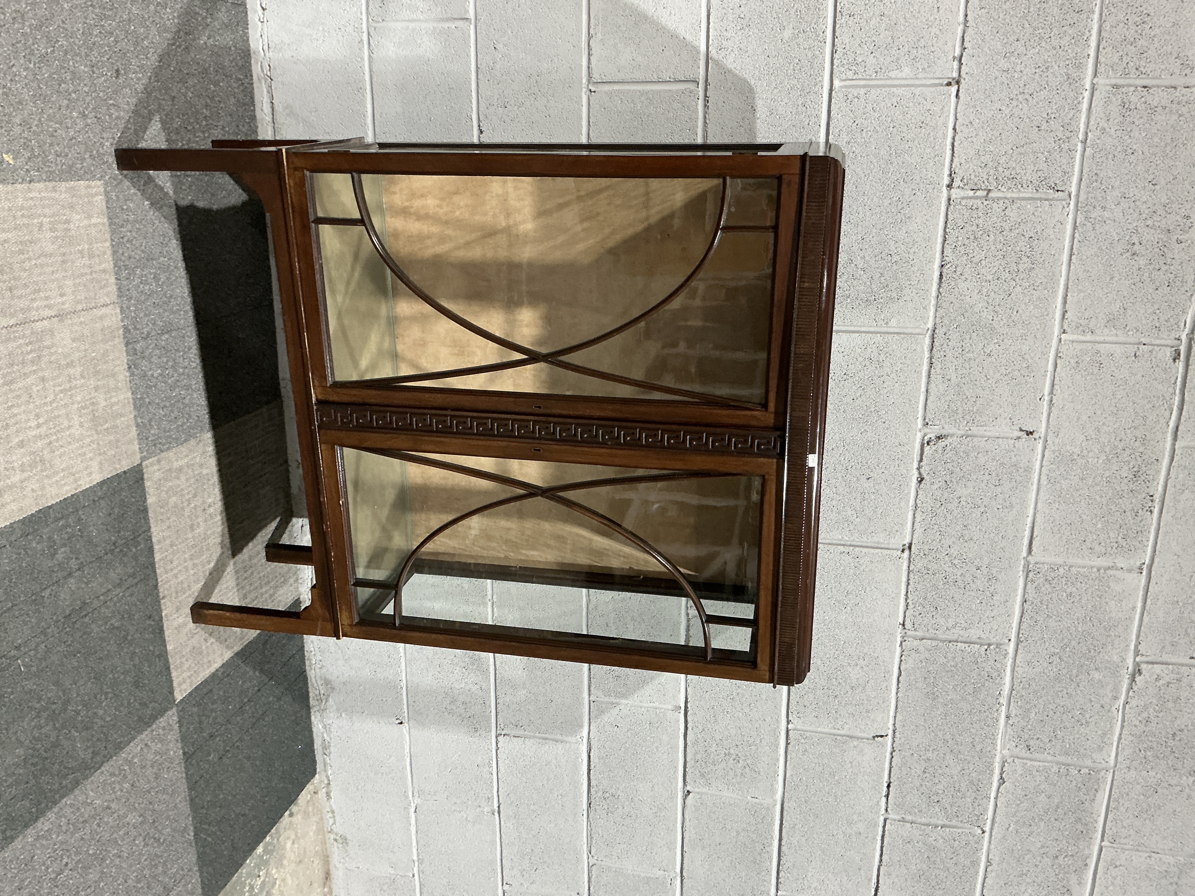 Edwardian Sheraton Revival Mahogany Display Cabinet on Stand