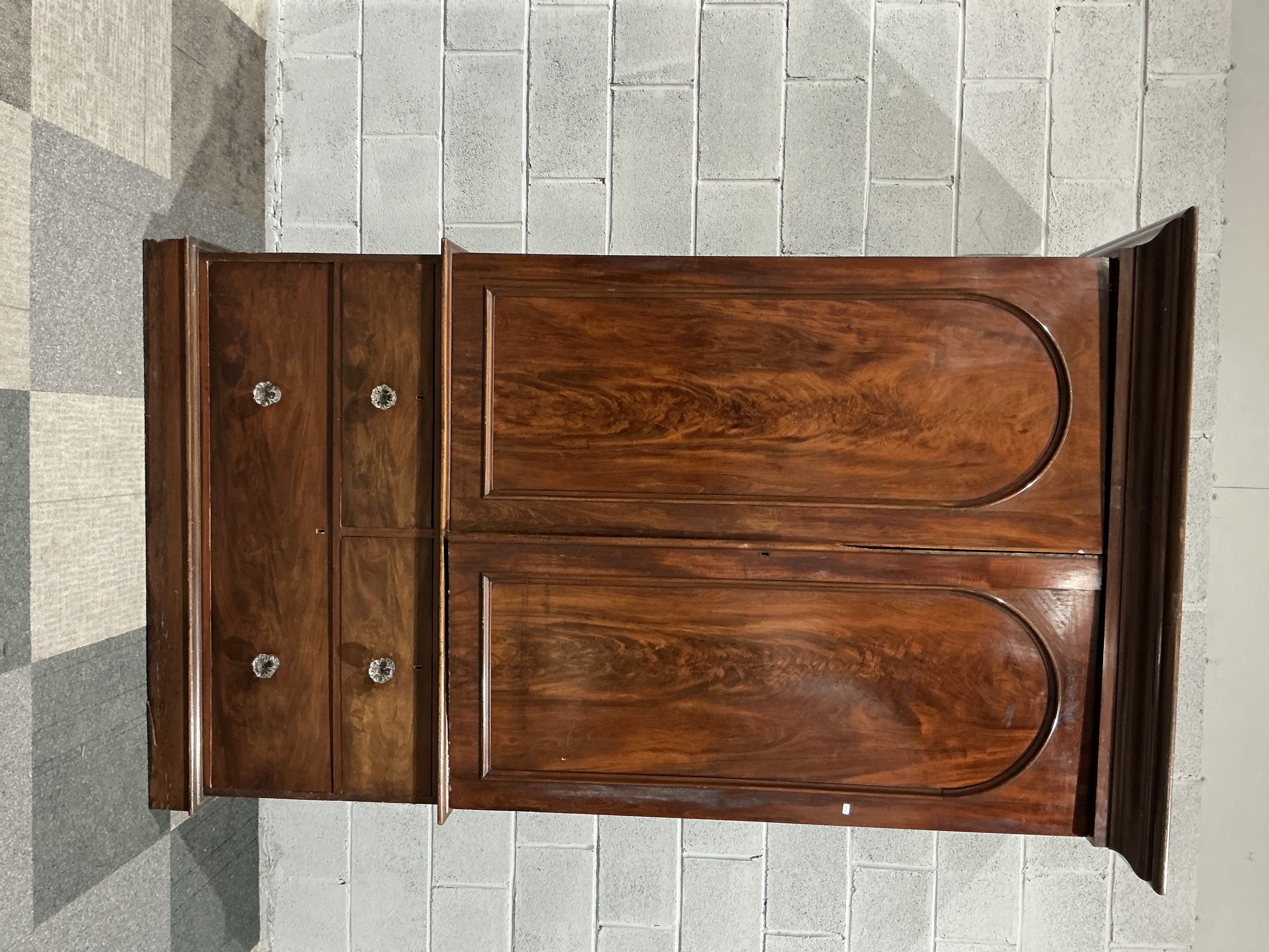 Victorian Mahogany Asymmetrical Side Cabinet with Folio Interior