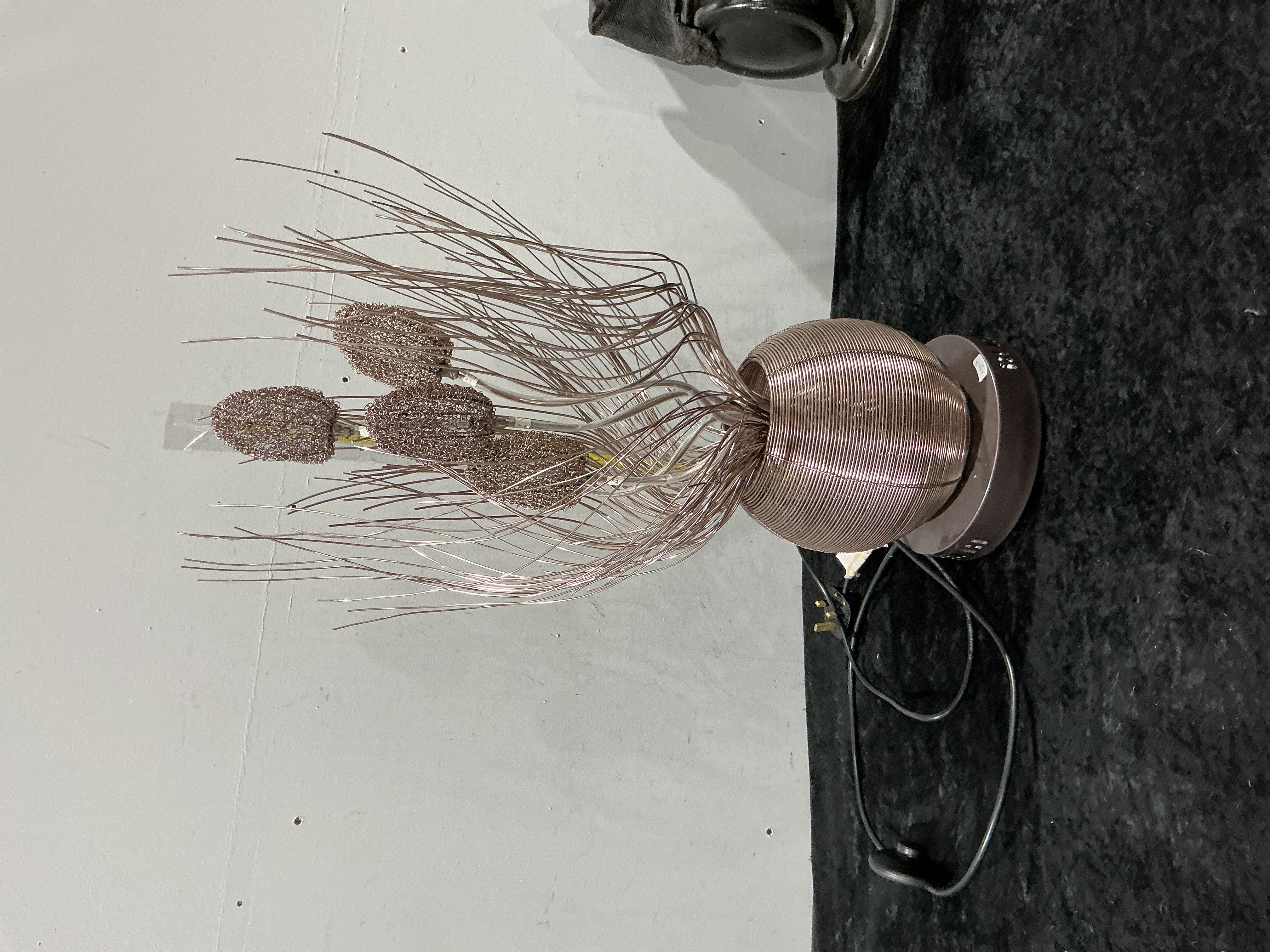 A Modernist Sculptural Wirework Table Lamp