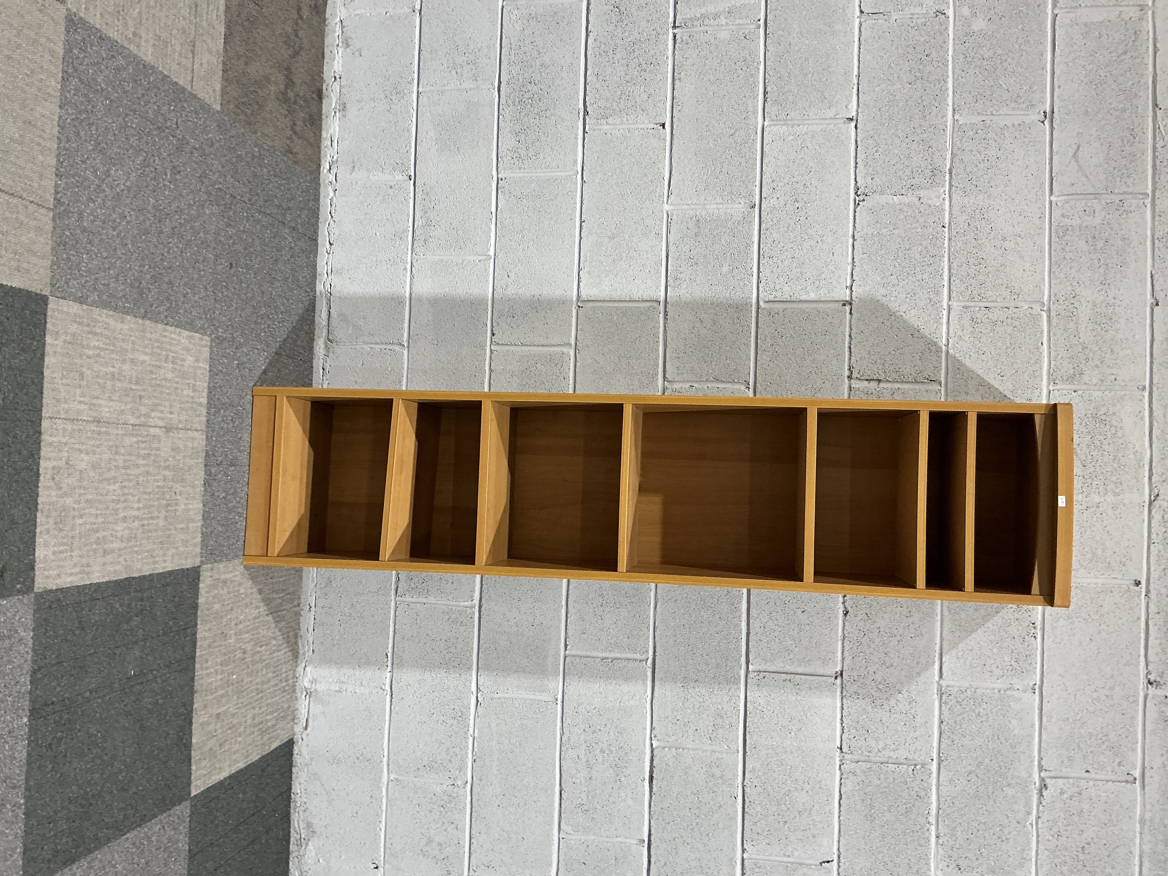 Contemporary Light-Toned Wood Multi-Compartment Wall Mounted CD Rack