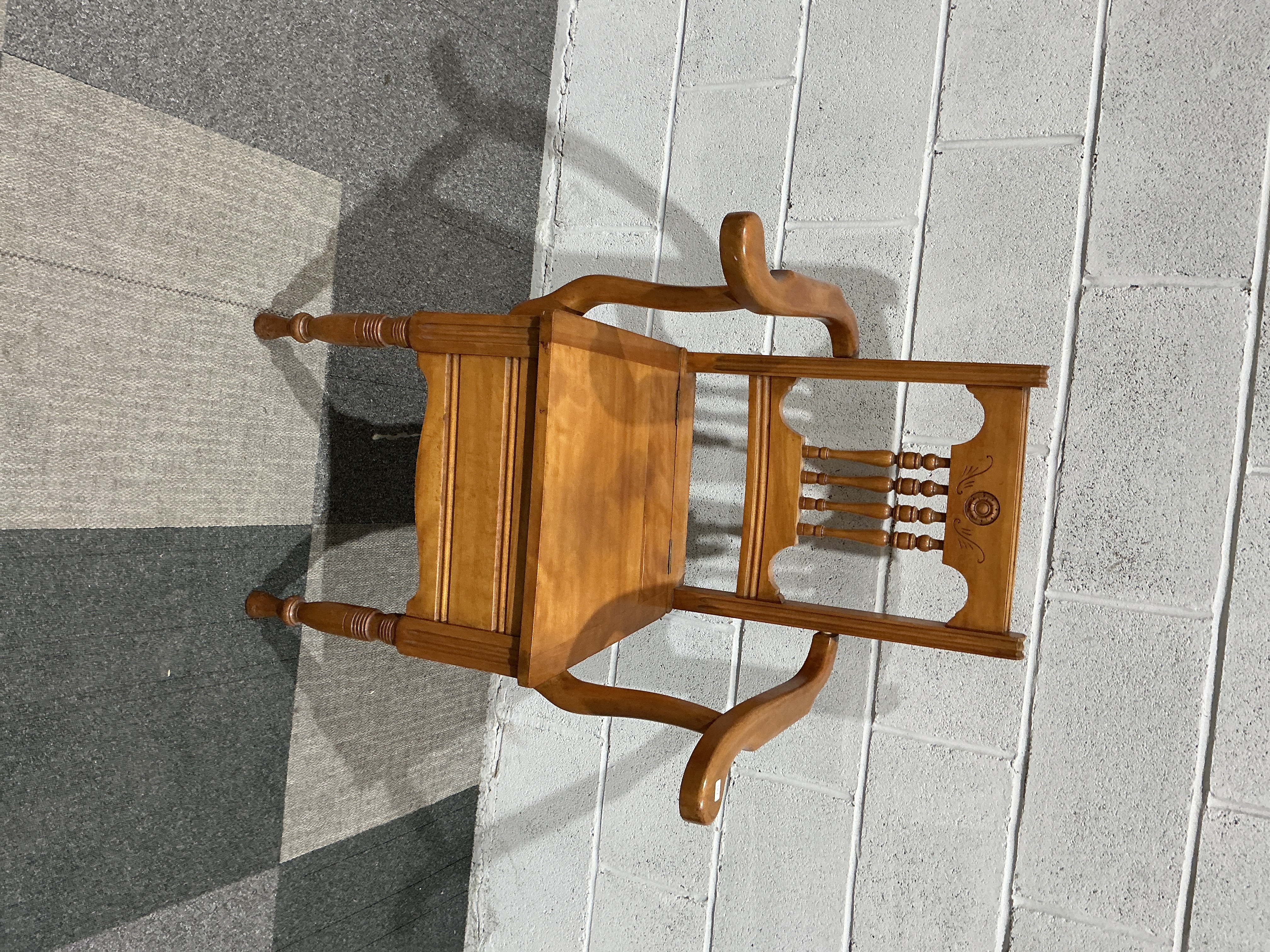 Early 20th Century Stained Oak Commode Armchair
