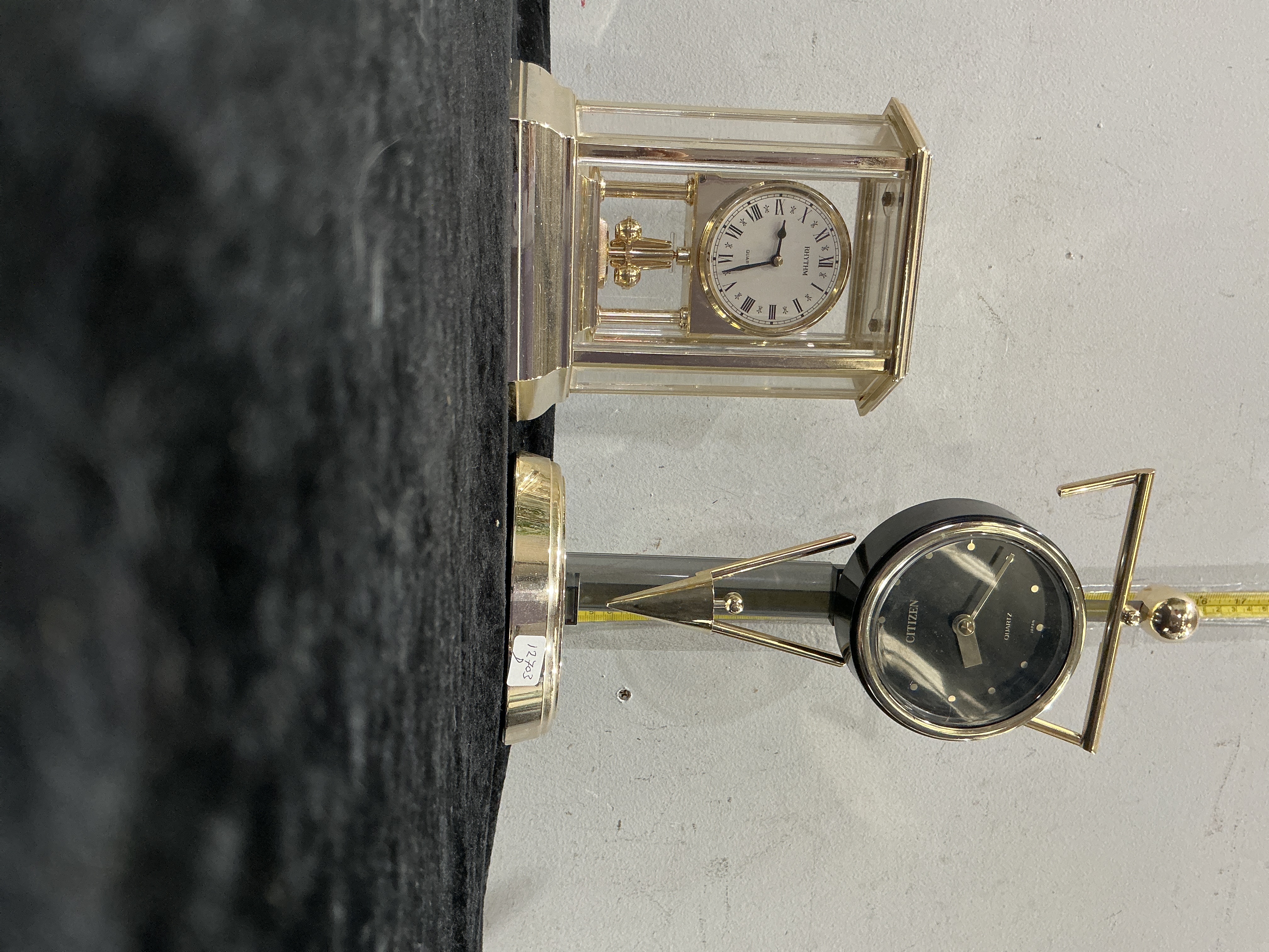 Two Quartz Mantel Clocks by Citizen and Rhythm