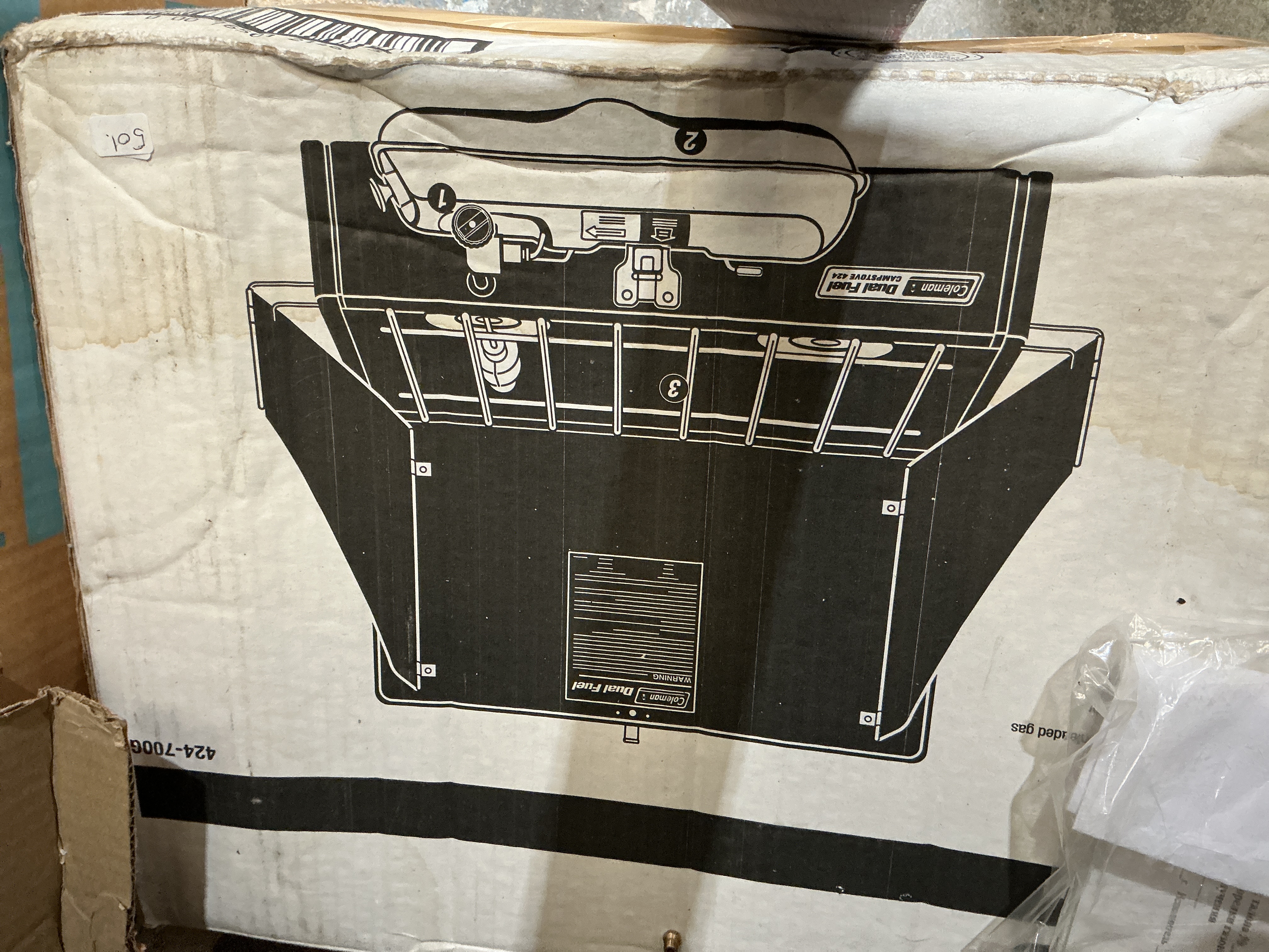 Coleman Dual Fuel Campstove Model 424 Original Cardboard Box