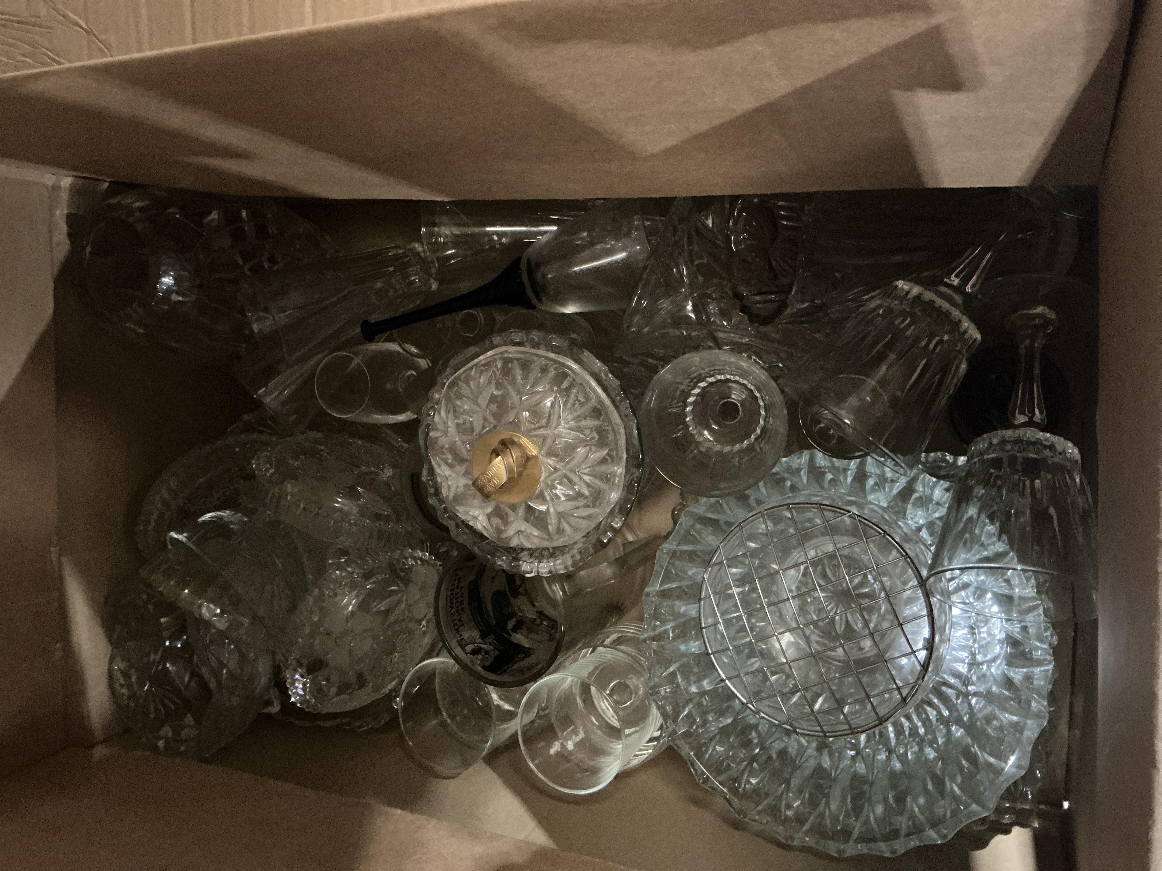 An Assortment of Vintage Cut Glass, Lead Crystal, and Pressed Glassware