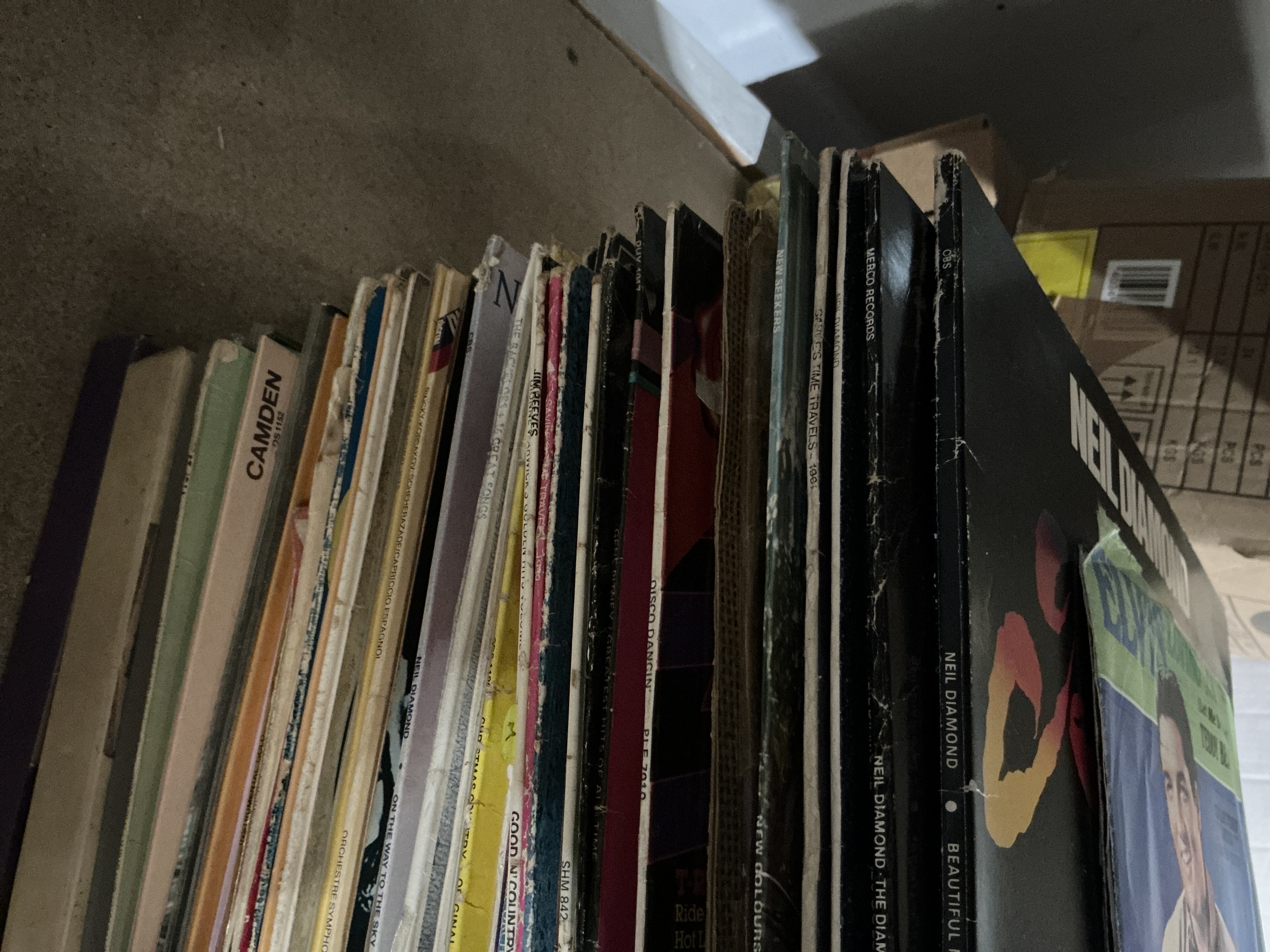 A Collection of Vinyl LP Records Including Neil Diamond and The New Seekers