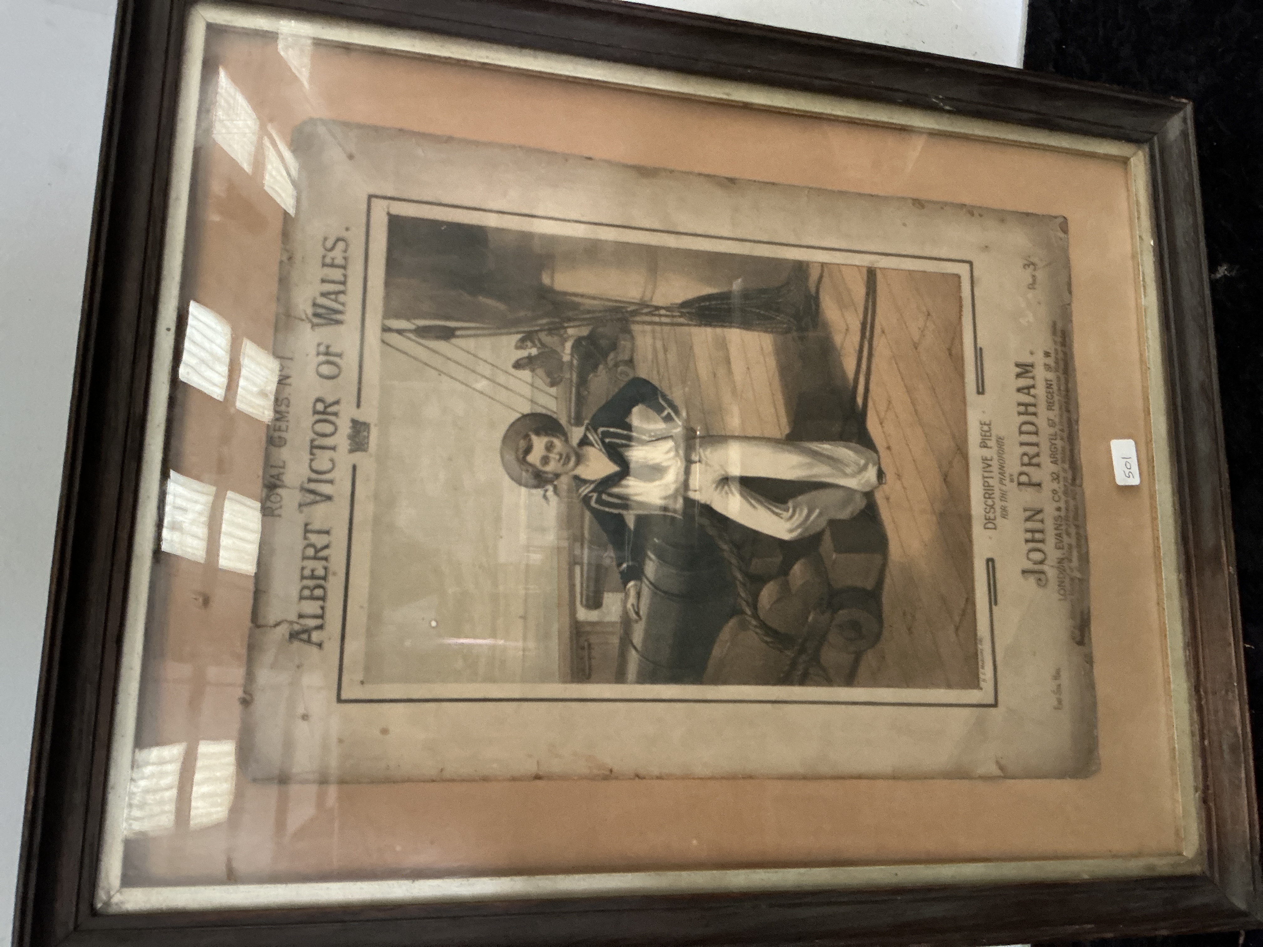John Pridham, Albert Victor of Wales, 19th-Century Tinted Lithograph Sheet Music Cover
