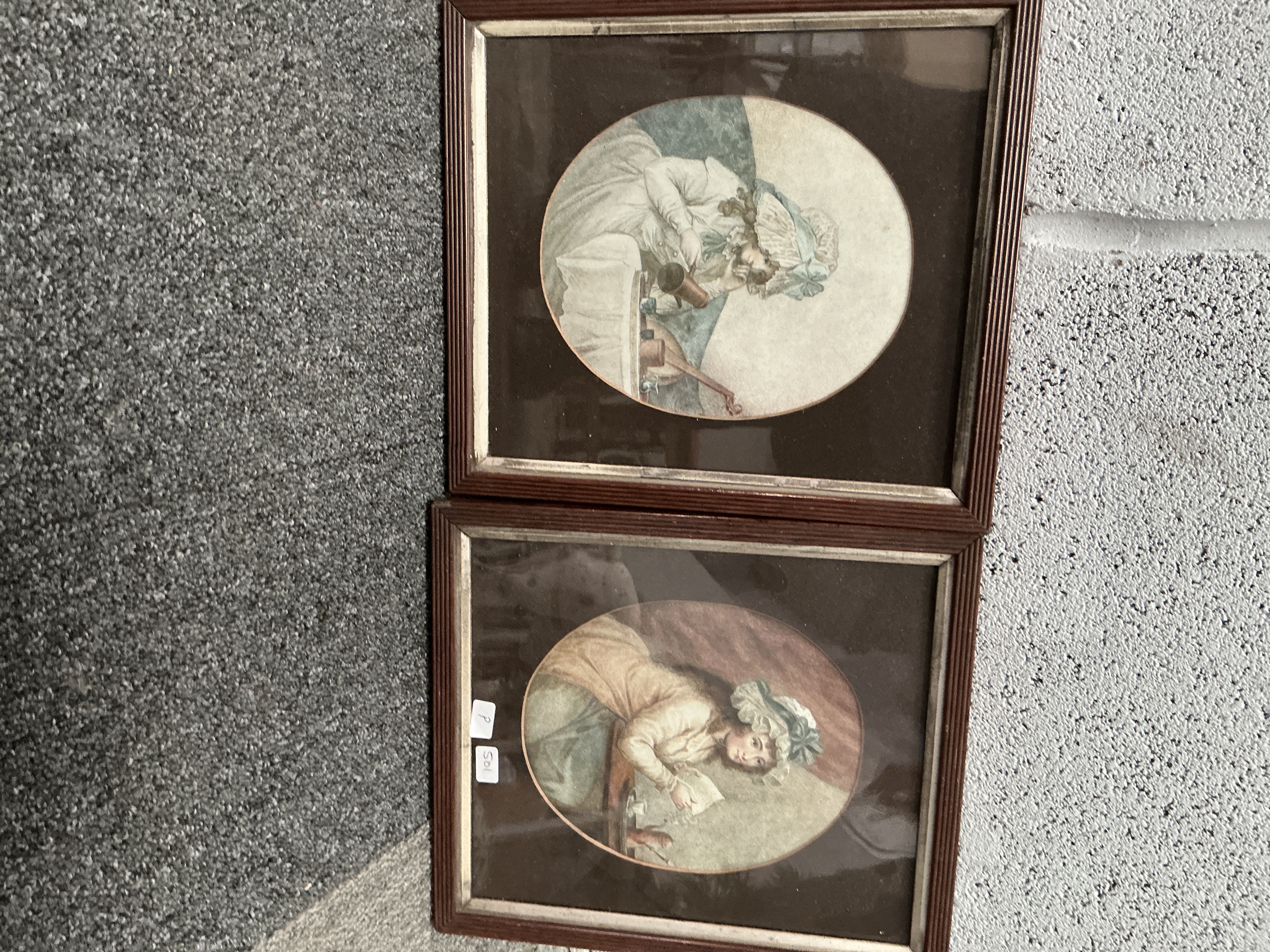 A Pair of Late 18th Century Style Hand-Coloured Stipple Engravings