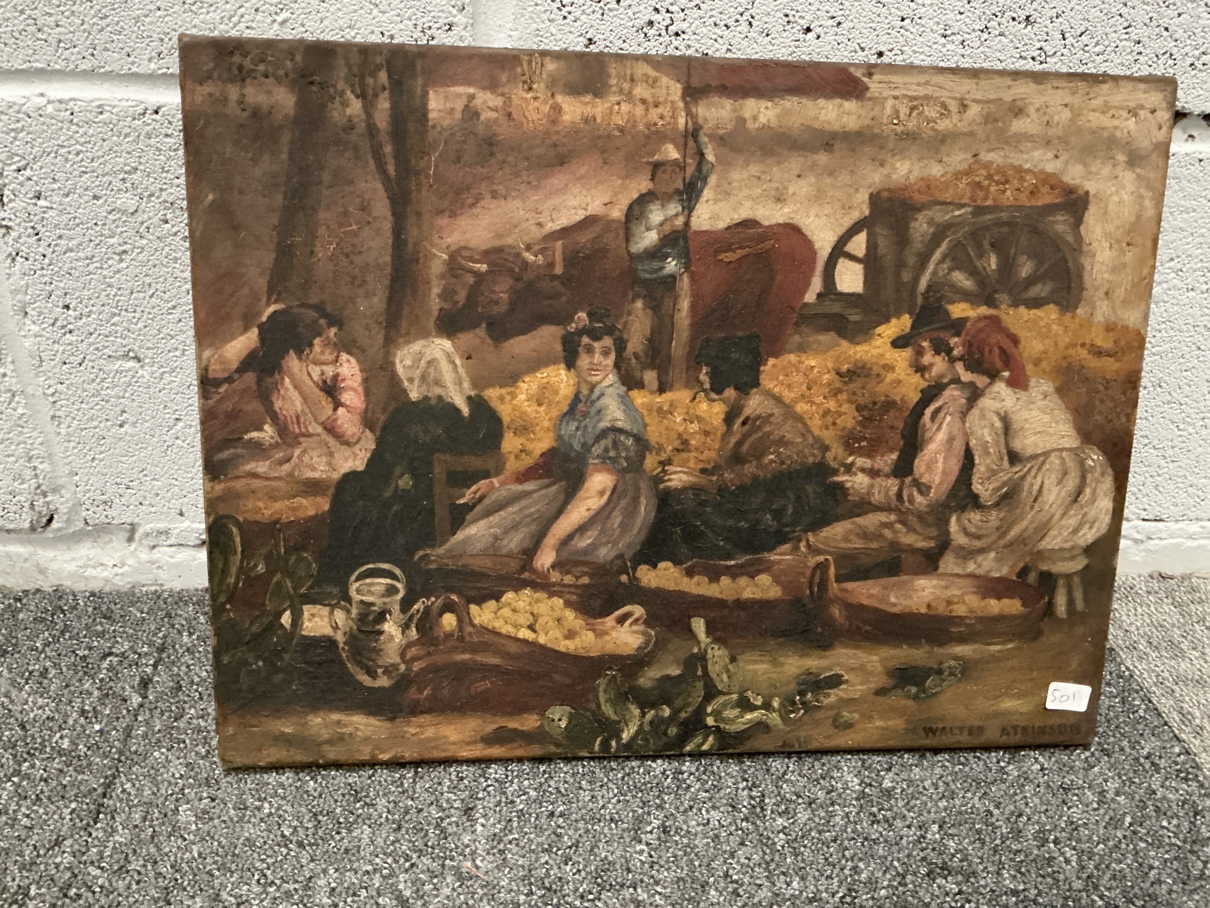 Walter Atkinson, Oil Copy of Market of Melons by Lajos Deák-Ébner