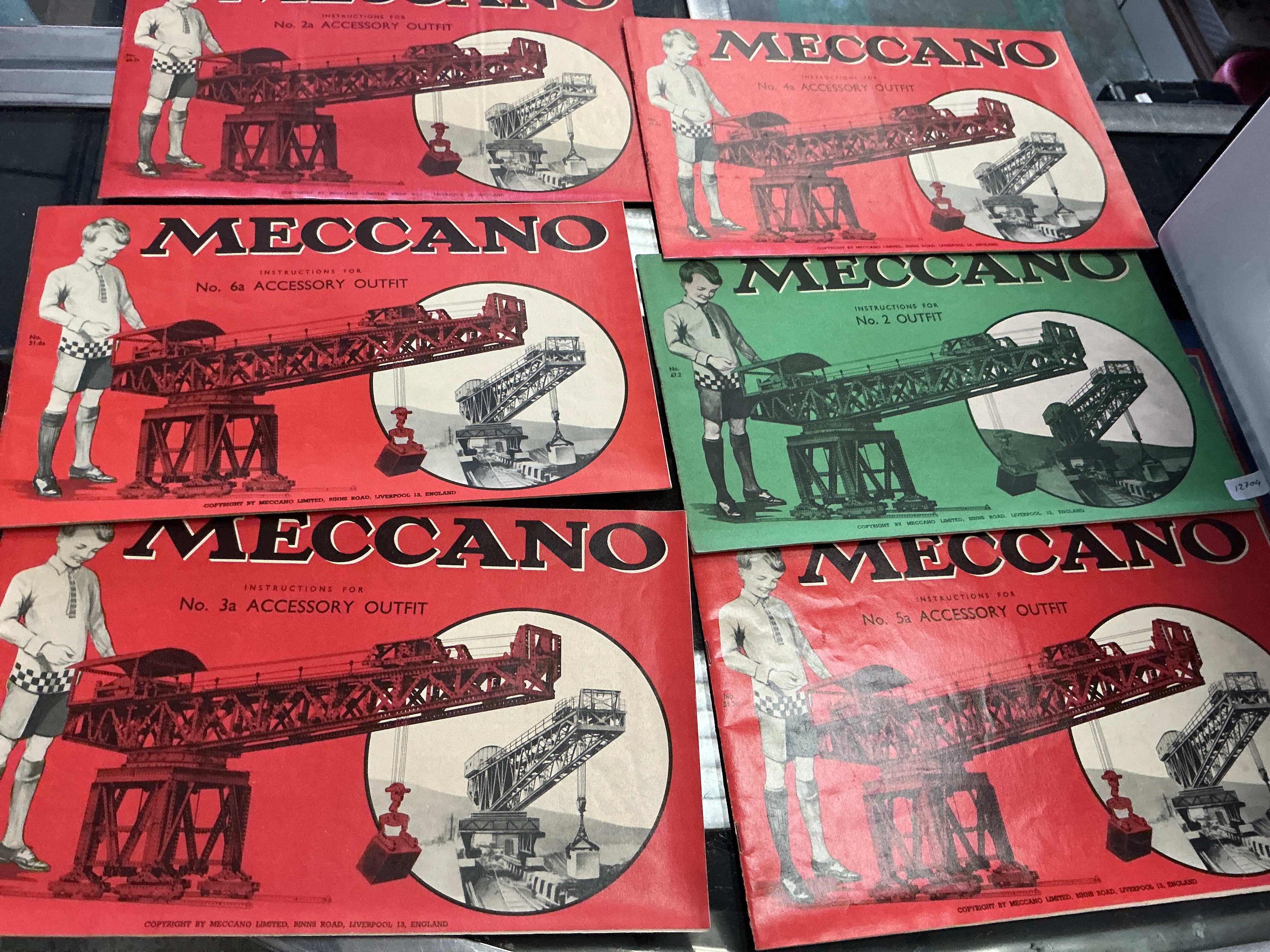 A Collection of Six Vintage Meccano Instruction Manuals