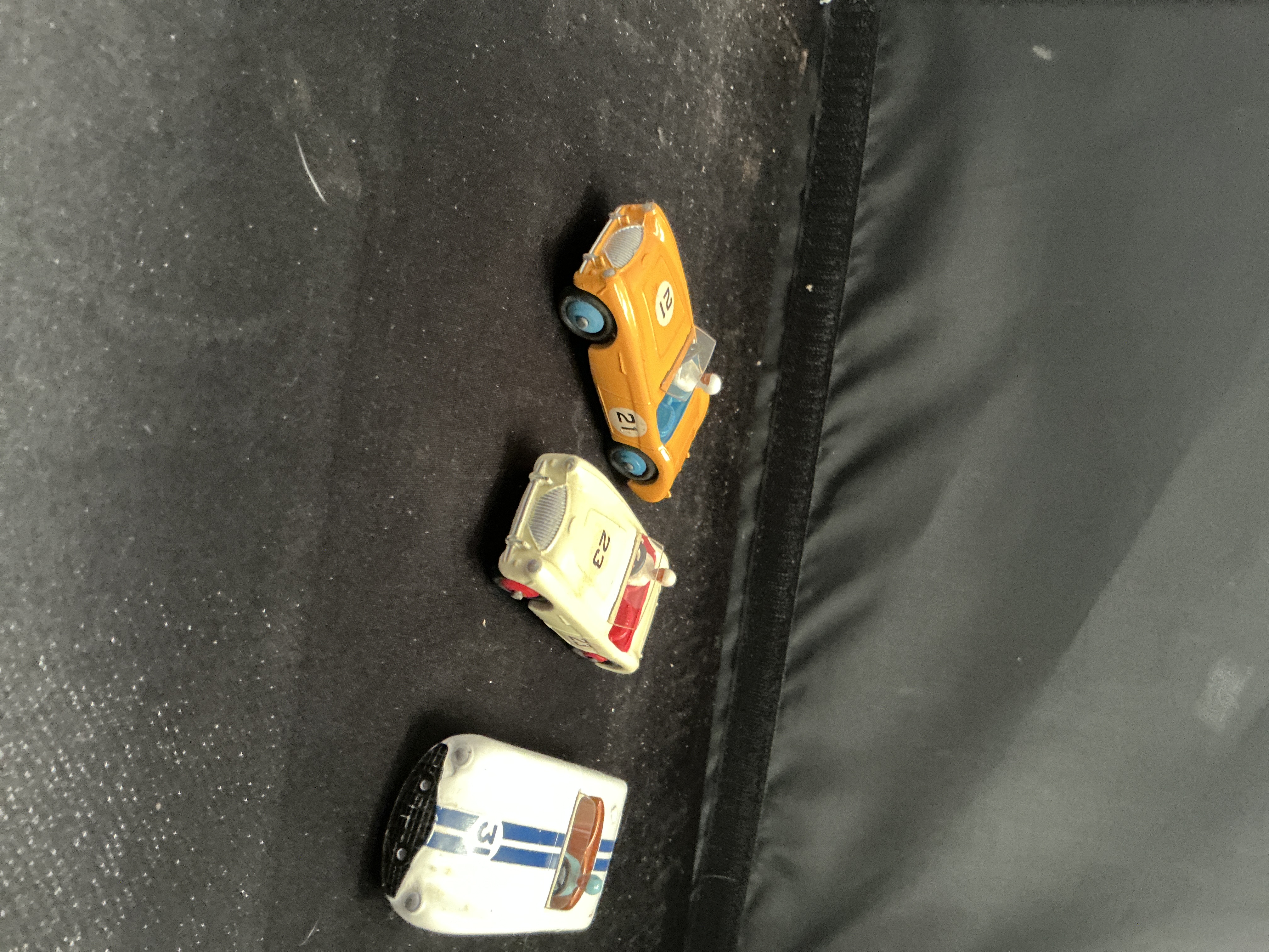 A Trio of Dinky Toys Die-cast Racing Cars Including Austin-Healey 100 and Cunningham C-5R