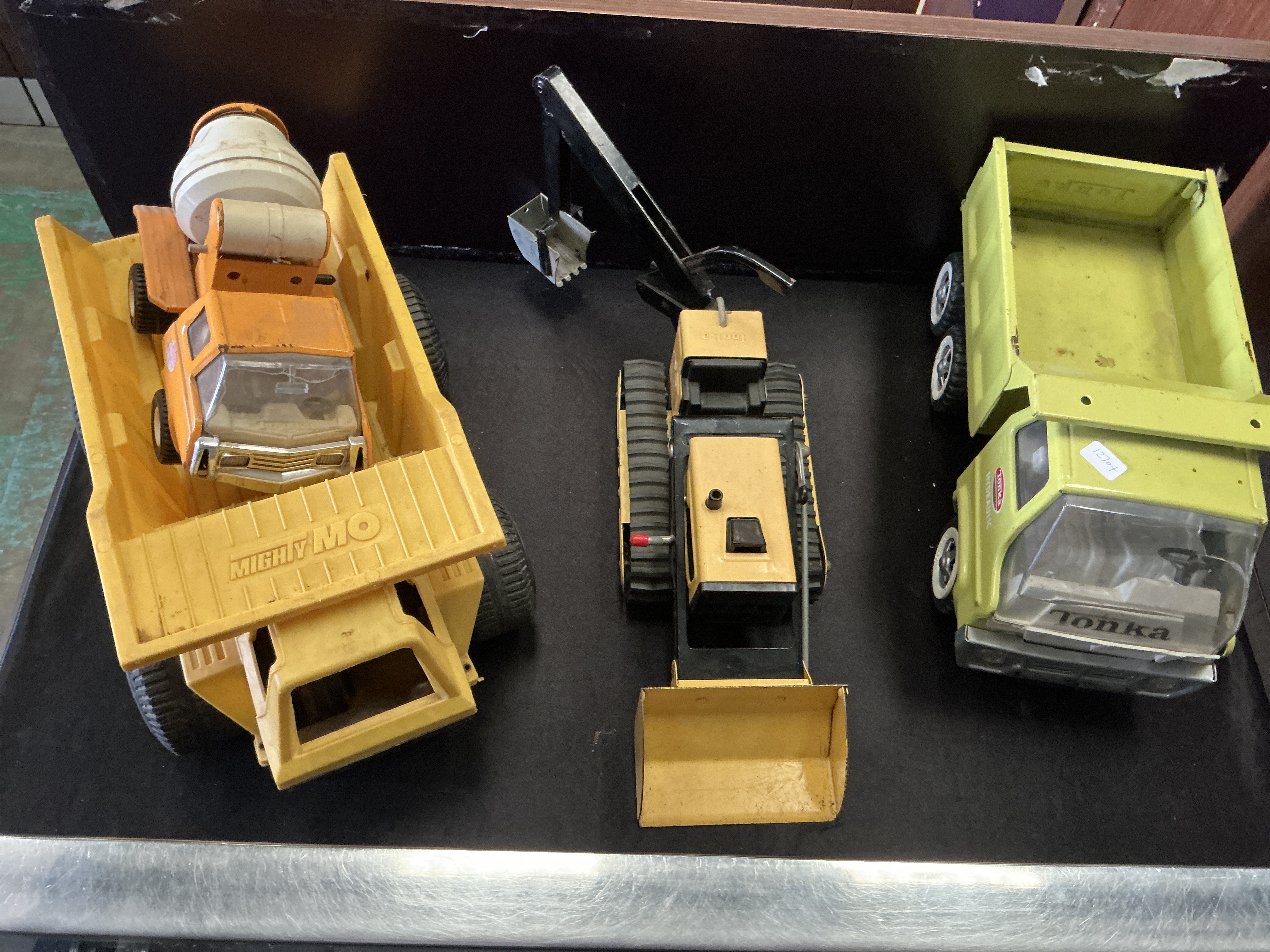 Three Vintage Tonka and Mighty Mo Construction Vehicles