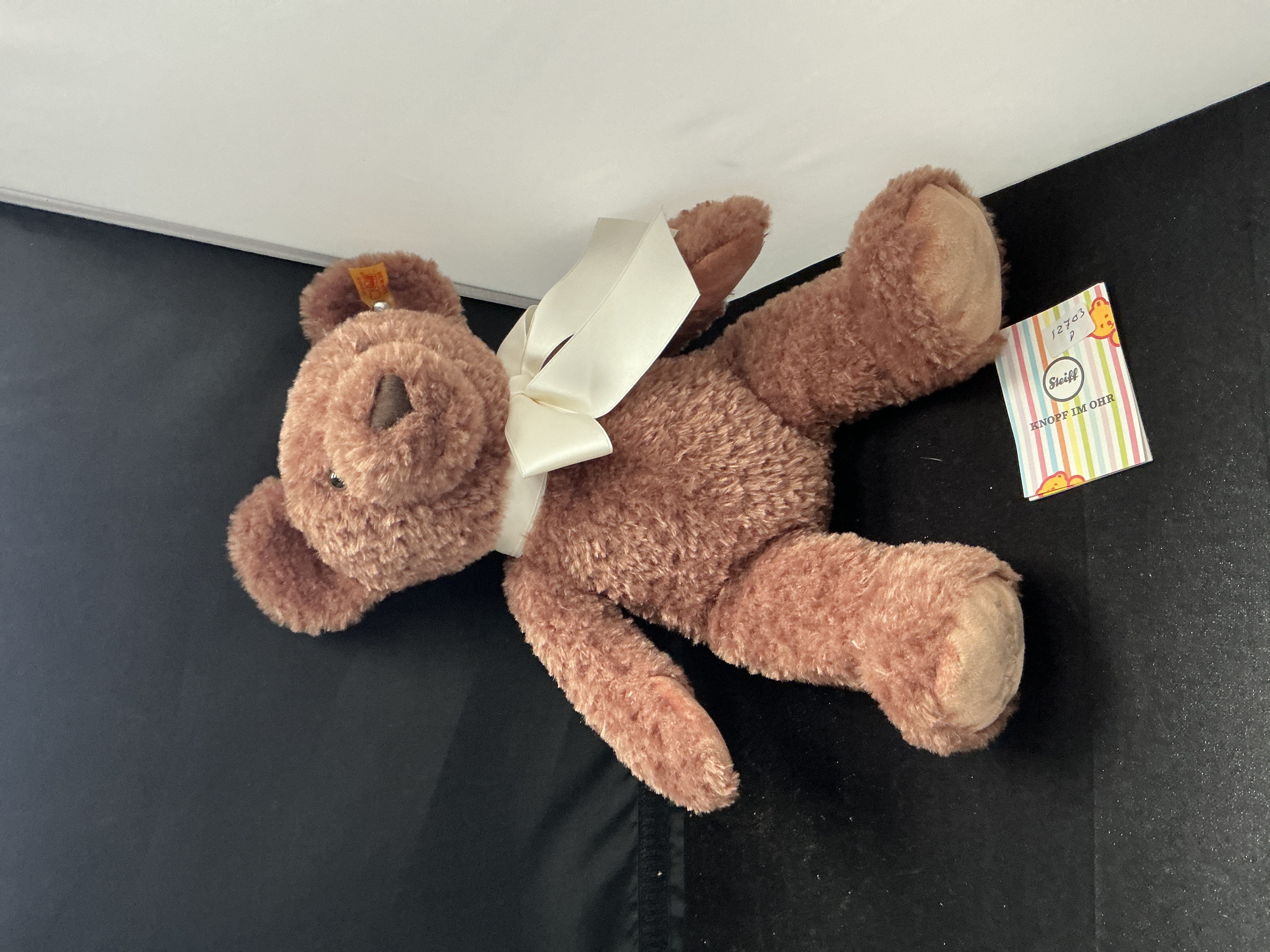 Steiff Cosy Teddy Bear with Cream Ribbon and Original Tags