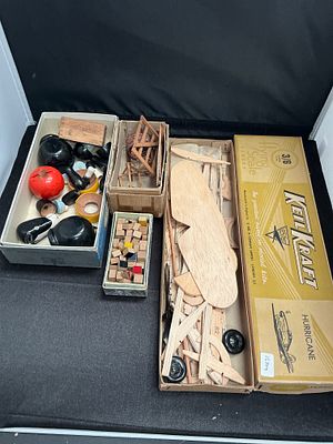 A Group of Vintage Keil Kraft Balsa Wood Aeroplane Kits and Modelling Components. The lot 