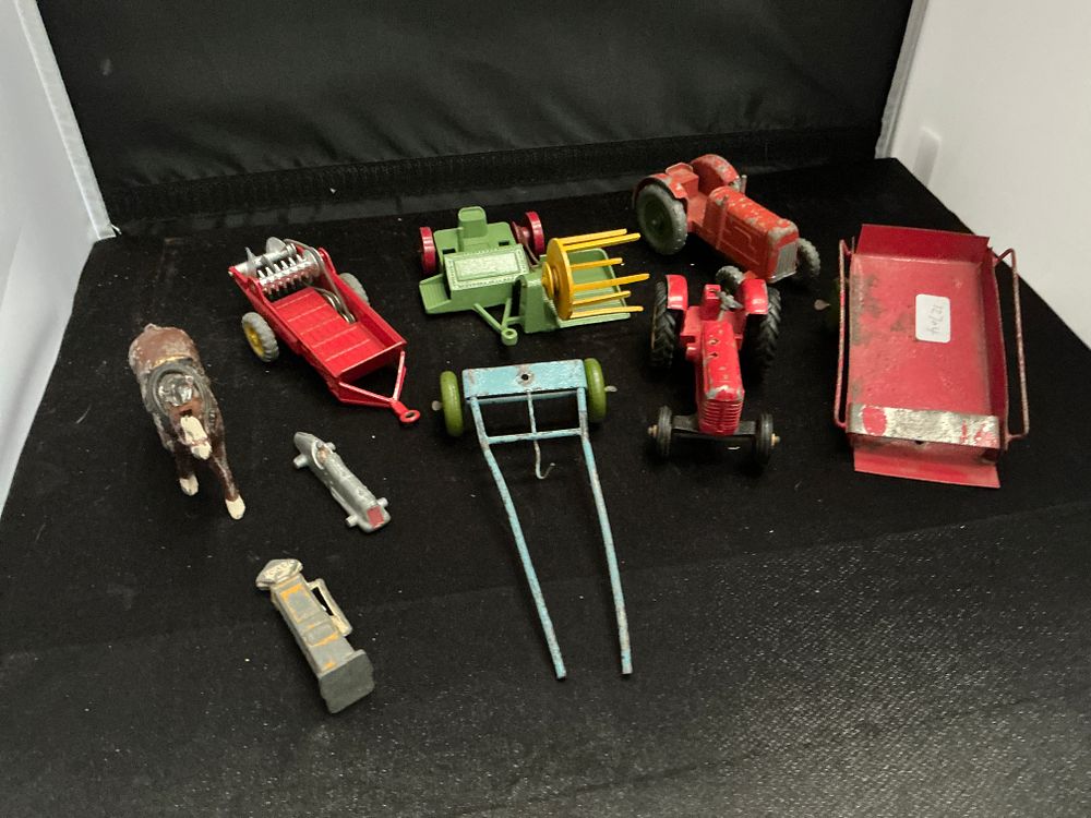 Lot 276: A Group of Vintage Dinky Toys and Die-cast Farm Vehicles and Accessories