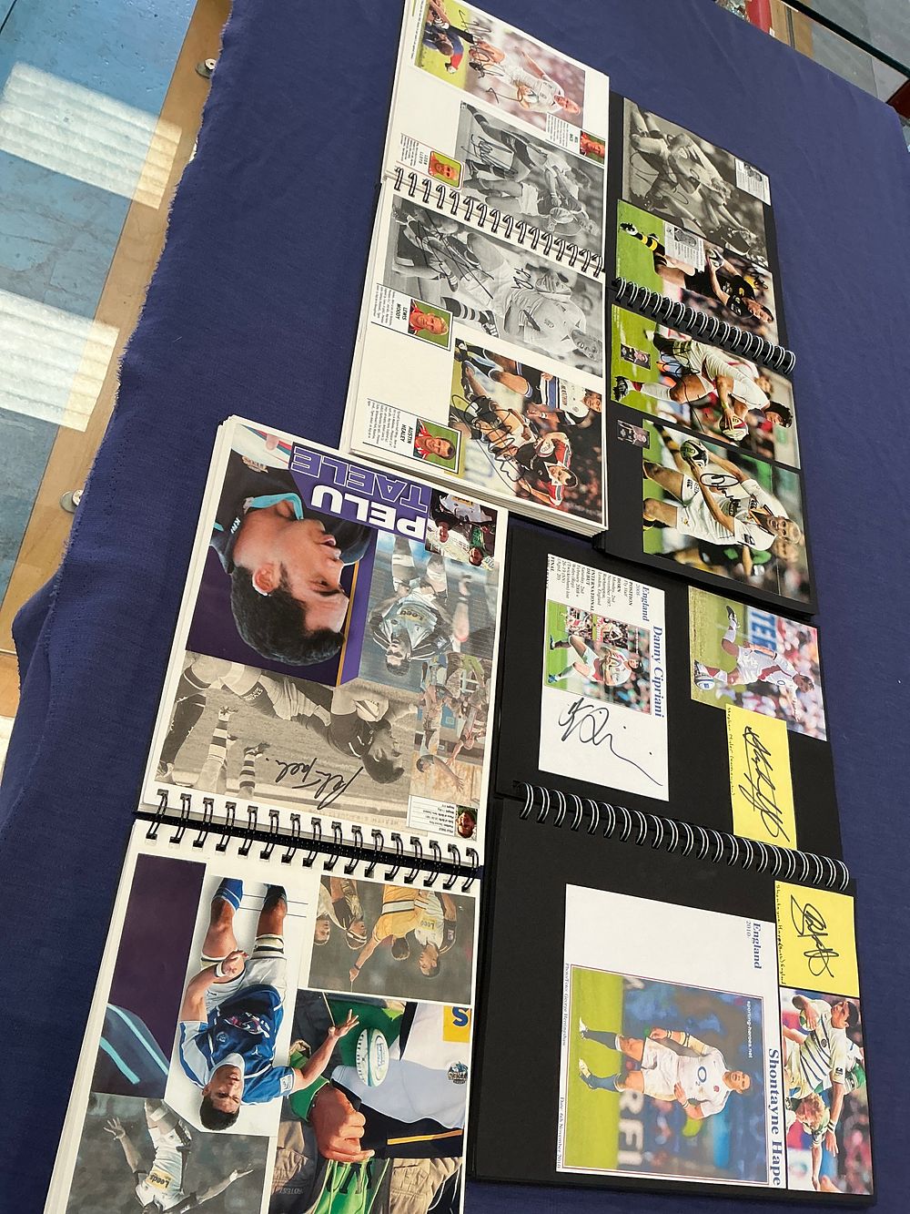 Lot 277: A Collection of Four Hand-Signed Rugby Union Memorabilia Scrapbooks Featuring English International and Premiership Players