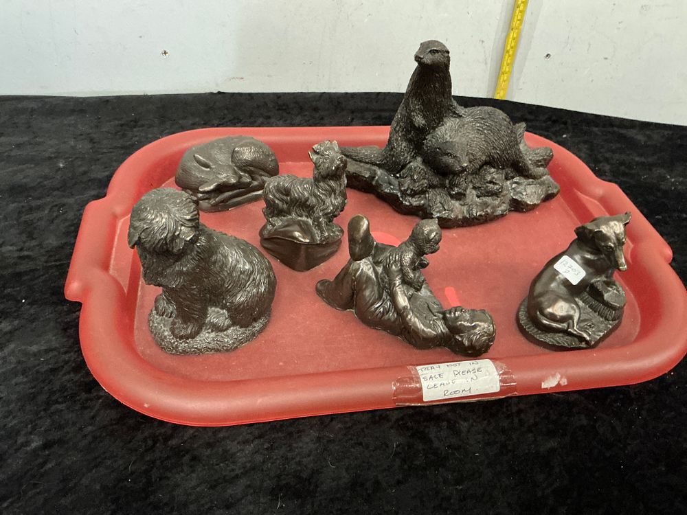 Lot 358: A Collection of Cold-Cast Bronze Animal and Figurative Sculptures