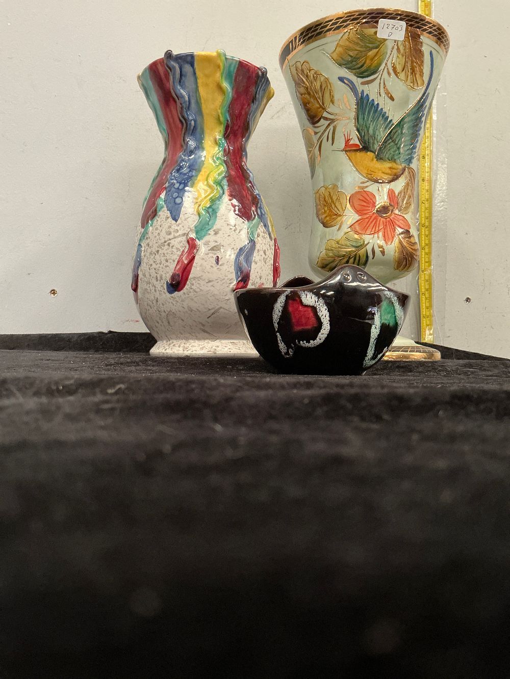 Lot 384: A Collection of Decorative Mid-Century Ceramics and Metalwork including H. Bequet and Dumler and Breiden