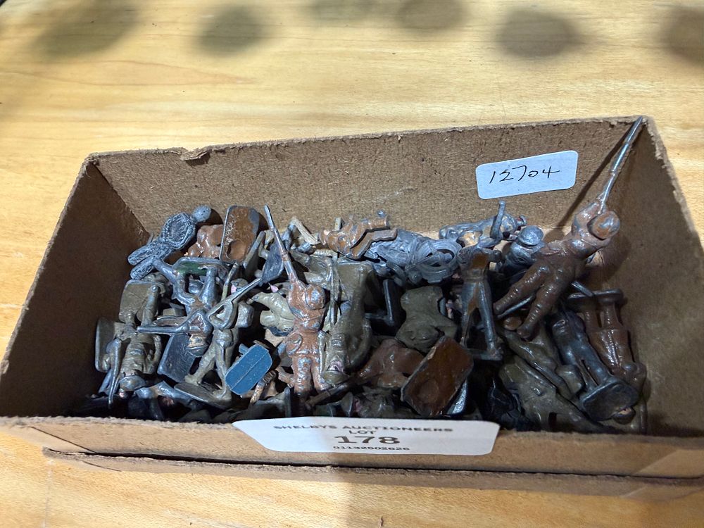 Lot 178: A Collection of Vintage Cast Metal Toy Soldiers and Military Figures