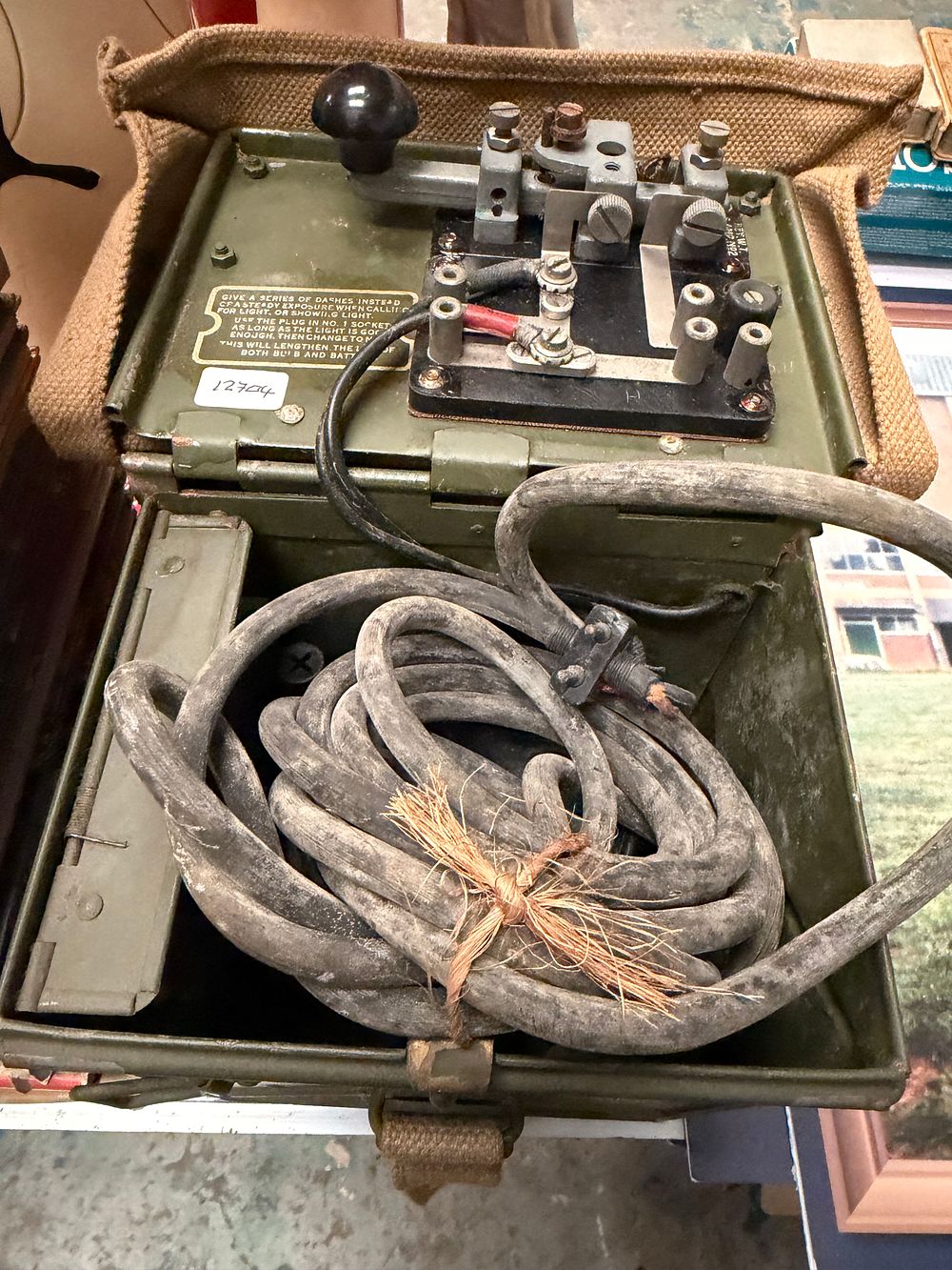 Lot 354: A British Military Morse Code Signalling Key and Transit Case