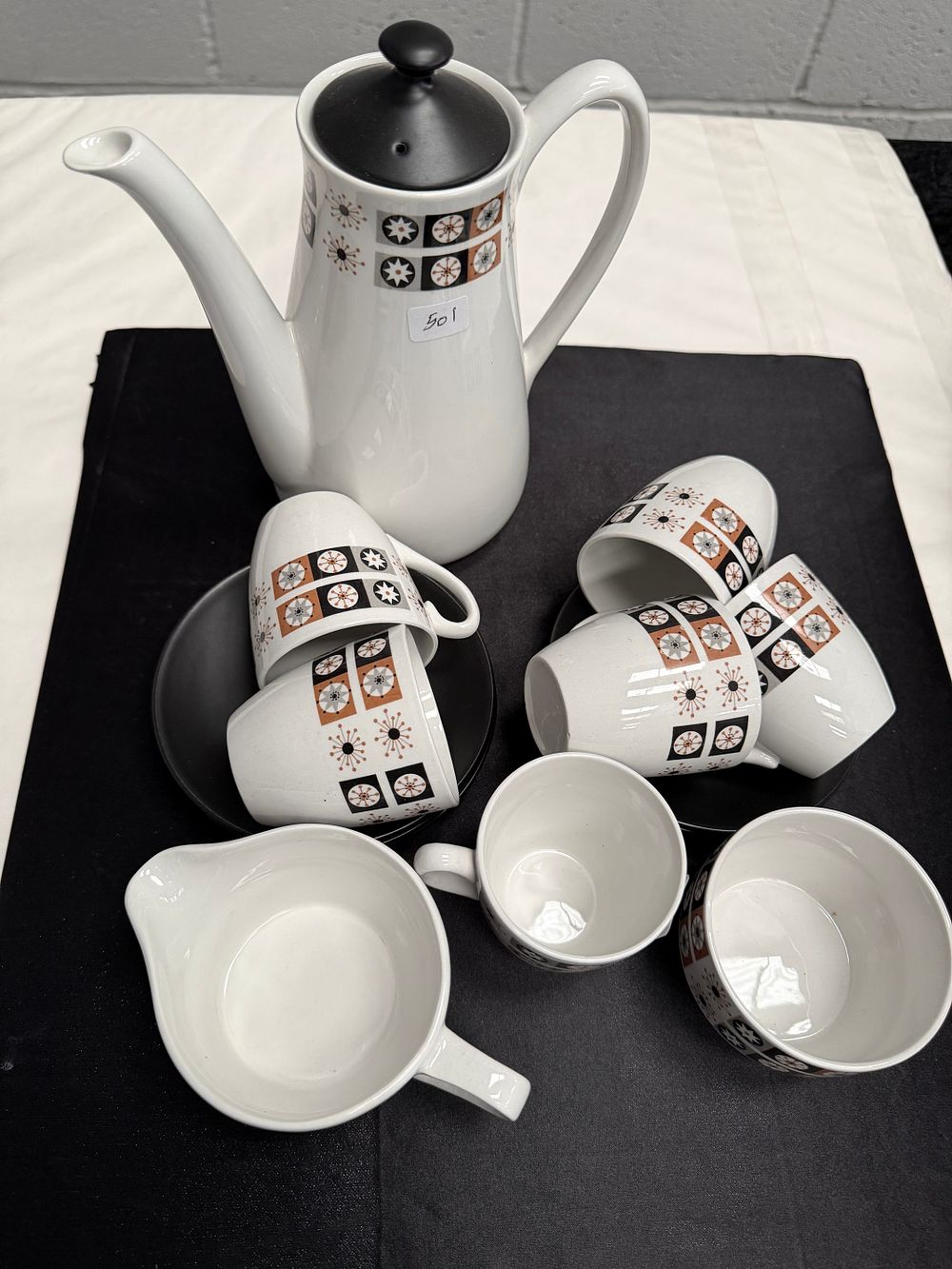 Lot 391: A collection of British Anchor Hostess Ballerina pattern coffee service items