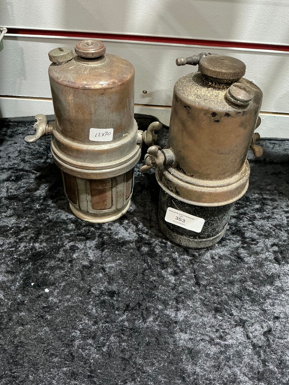 Lot 353: A Pair of Vintage Carbide Acetylene Gas Generators