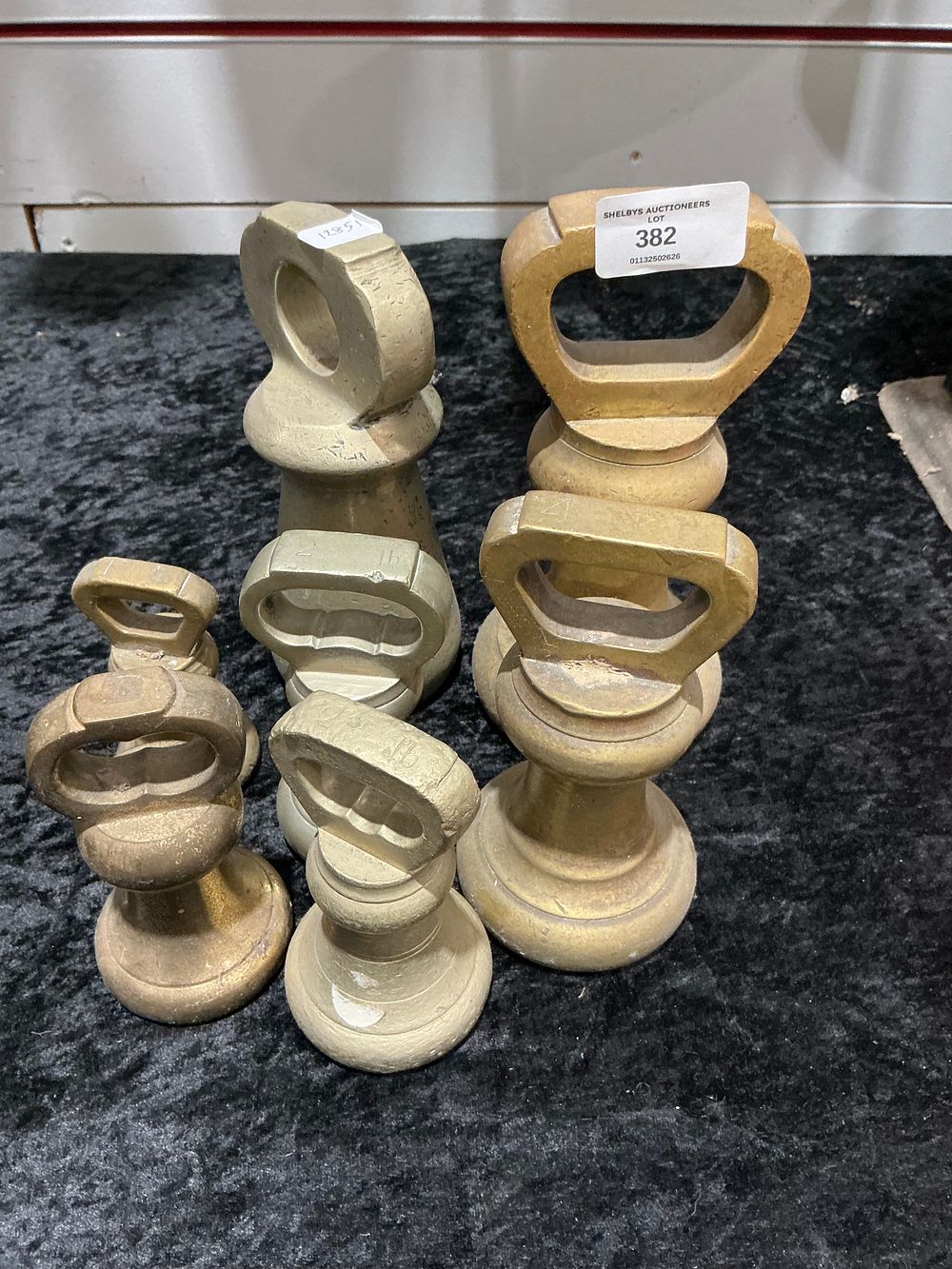 Lot 382: A Collection of Vintage Cast Brass Imperial Bell Weights