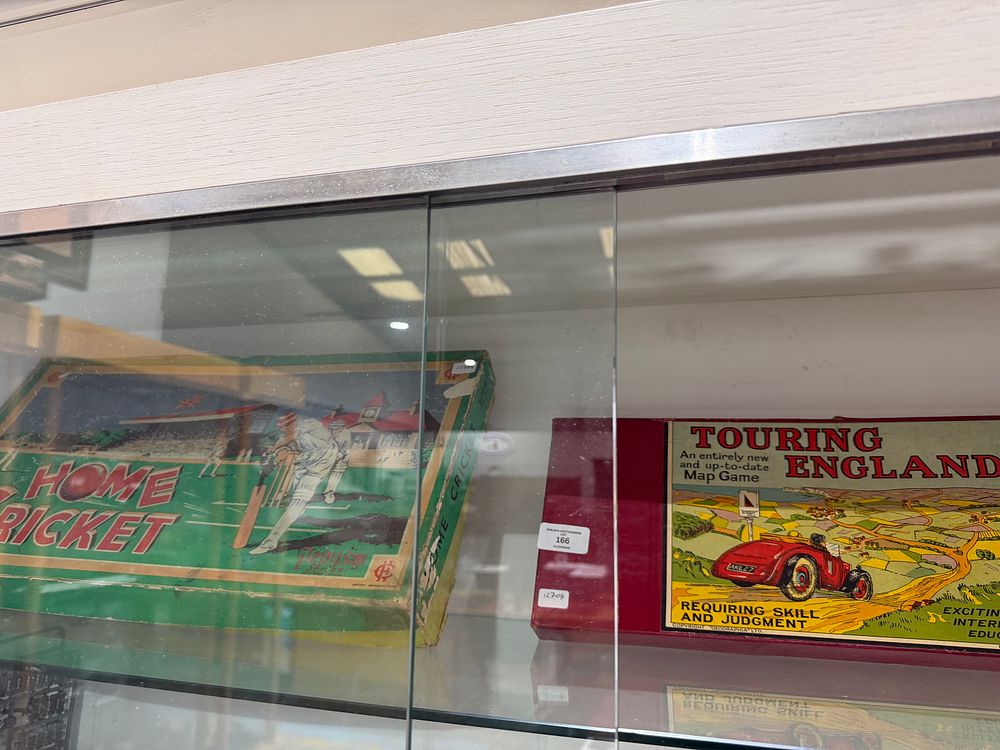 Lot 248: Two Vintage British Board Games comprising Pepys Series Home Cricket and Geographia Touring England