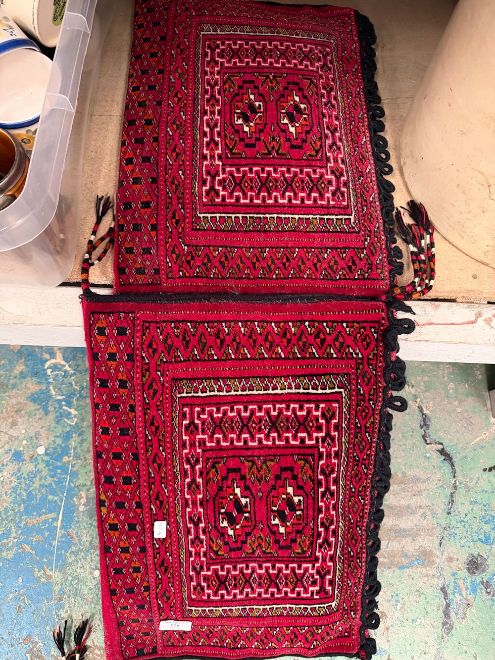 Lot 187: A Pair of Joined Hand-Woven Wool Saddlebags