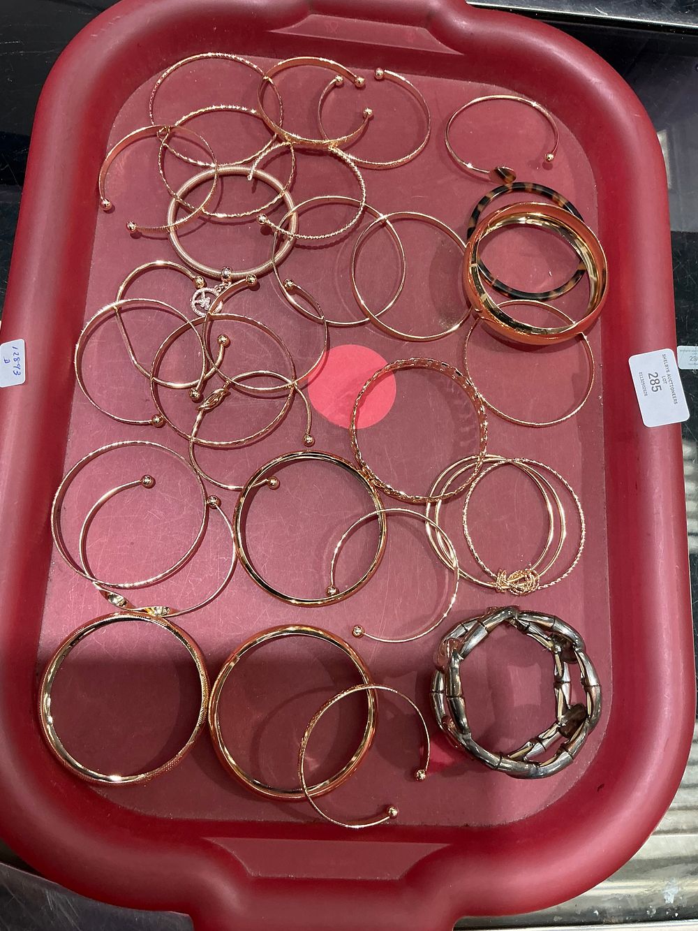 Lot 285: A Collection of Costume Jewellery Bangles and Bracelets