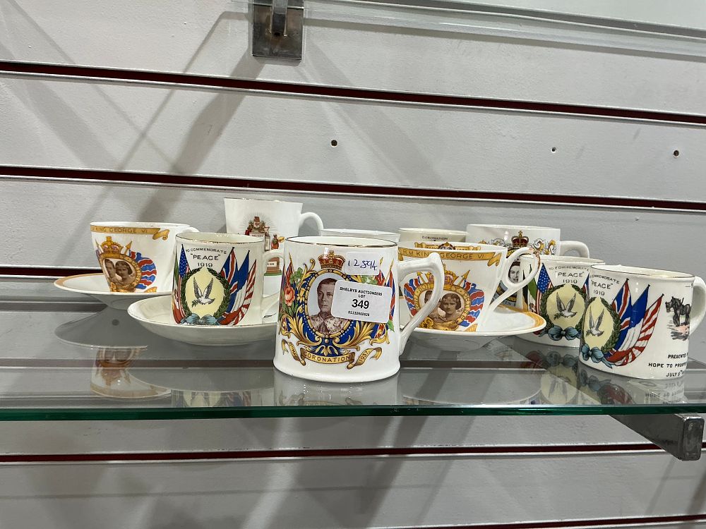 Lot 349: A Group of British Royal Commemorative and Peace Treaty Ceramic Tea Wares