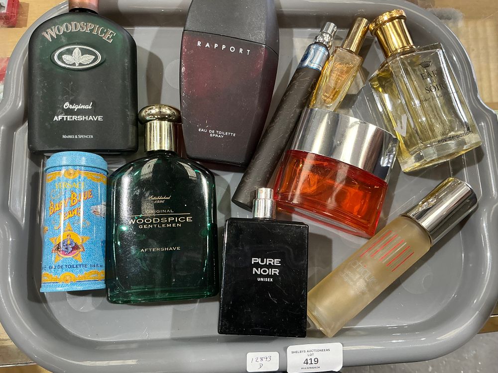 Lot 419: An Assortment of Fragrances and Aftershaves Including Versace and Marks & Spencer