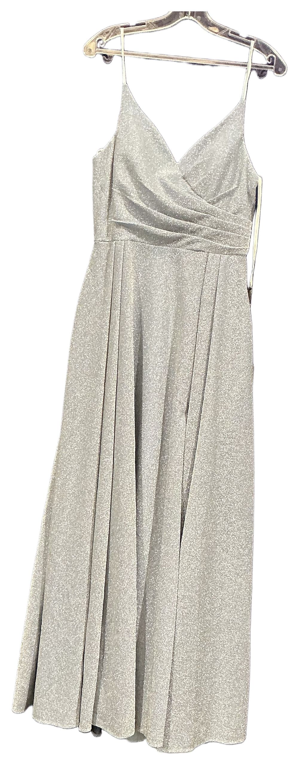 Lot 41: A Full-length Silver Powder Blue Glitter Fabric Evening Gown Size 16