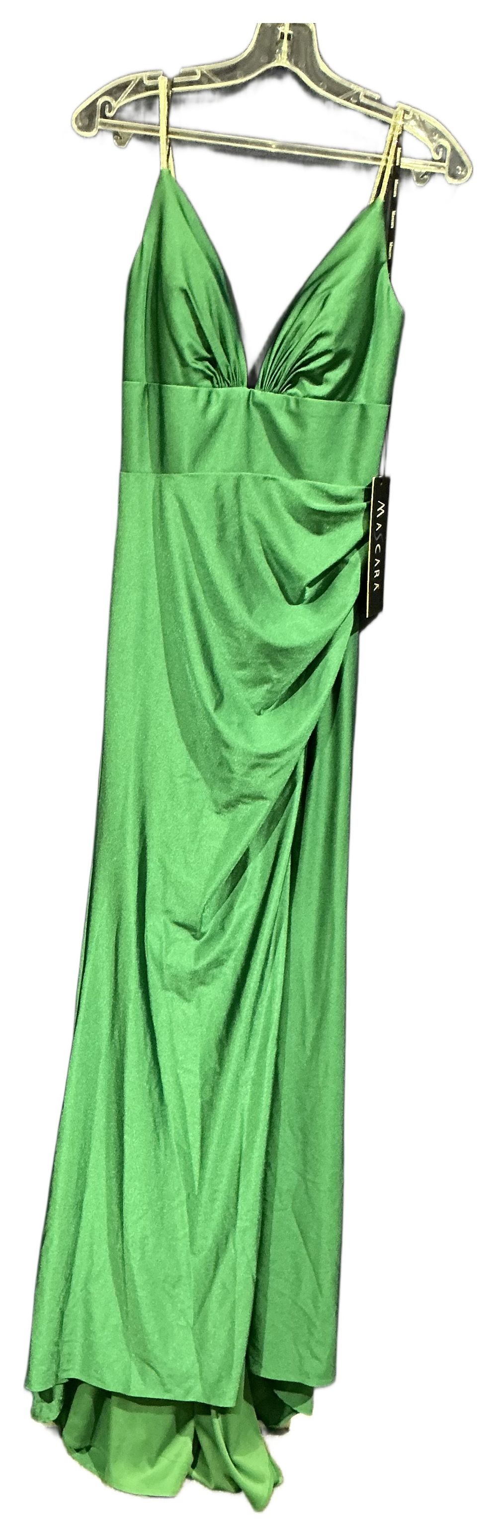 Lot 51: Mascara London Emerald Green Satin Formal Evening Gown size 10